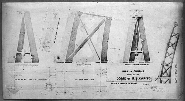 Photo:Dome of U.S. Capitol, ribs of cupola first section