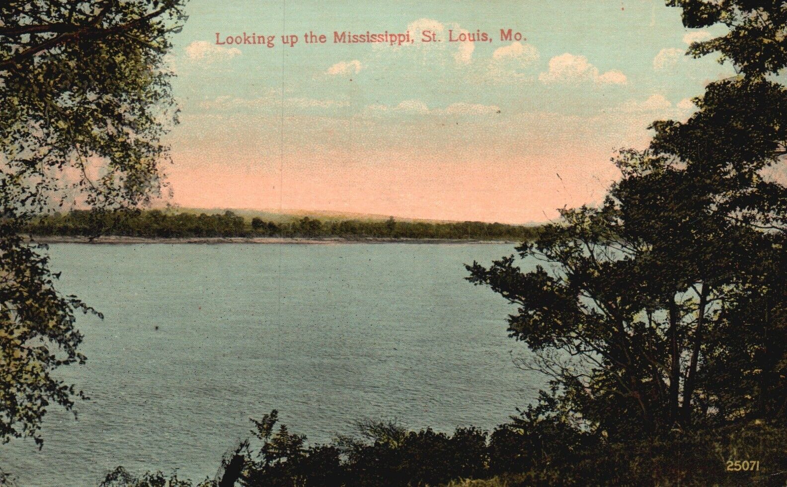 Postcard MO St Louis Looking Up the Mississippi Posted 1912 Vintage PC H2041