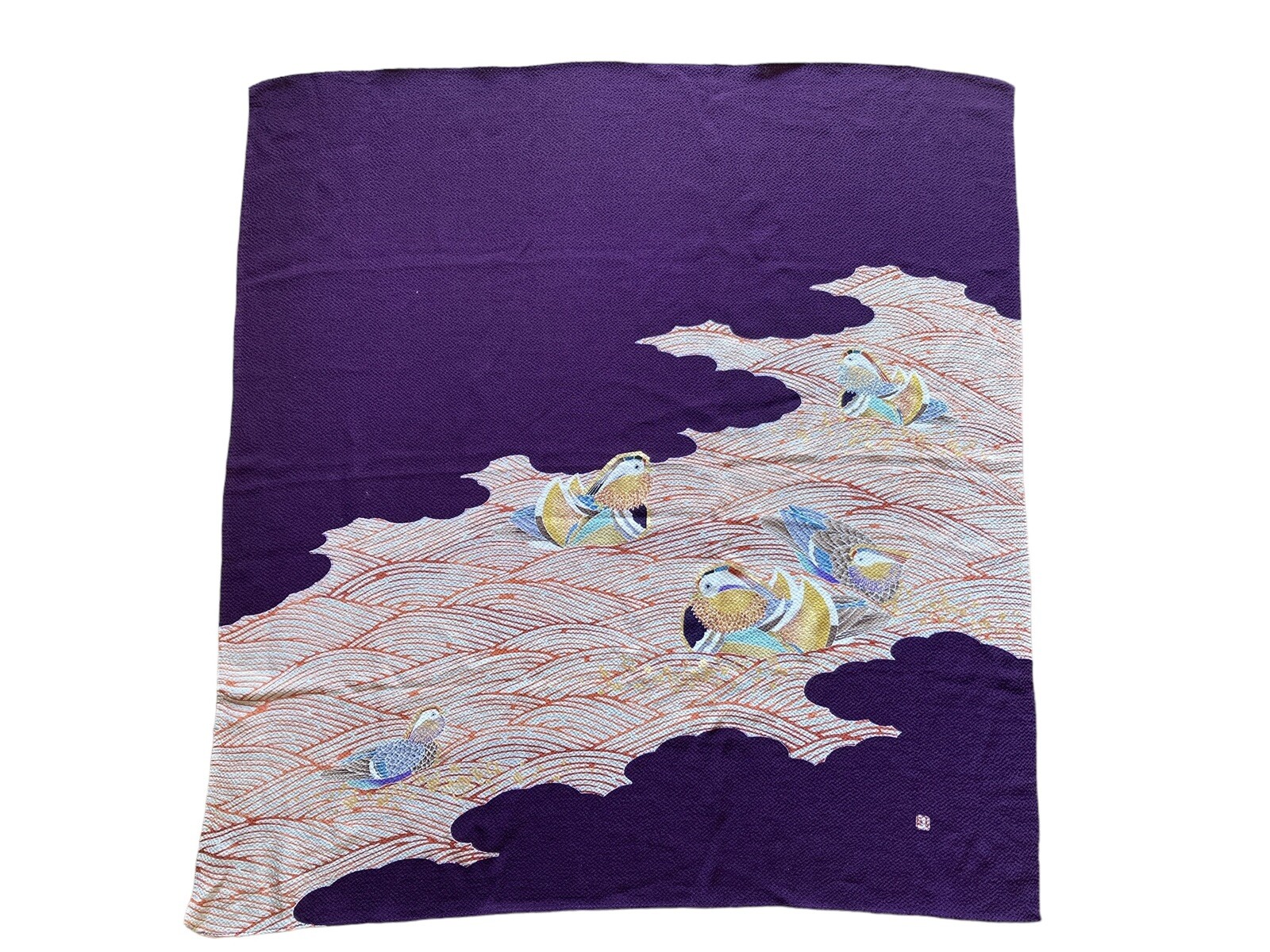 Tokio Haneda Furoshiki – 100% Silk – New w/ Bio Sheet – Made in Japan – 75cm