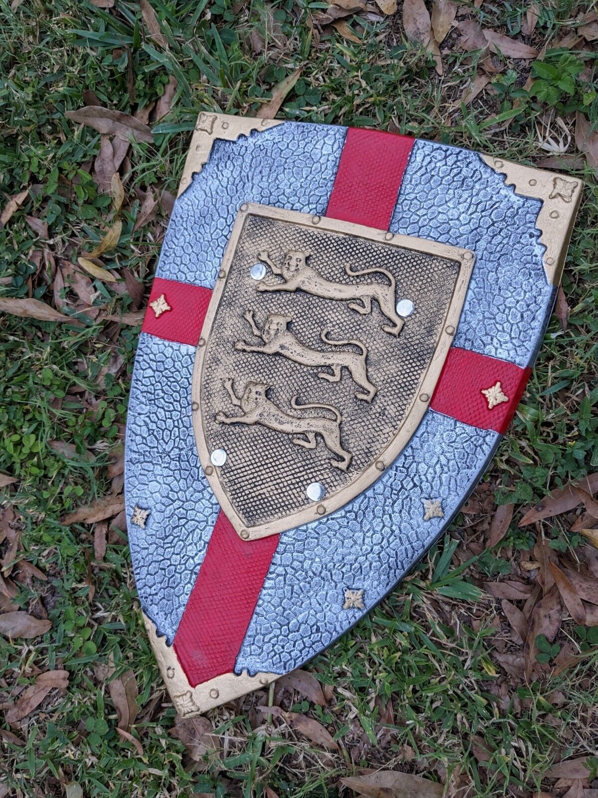 Polyurethane Foam Medieval Three Lions Shield