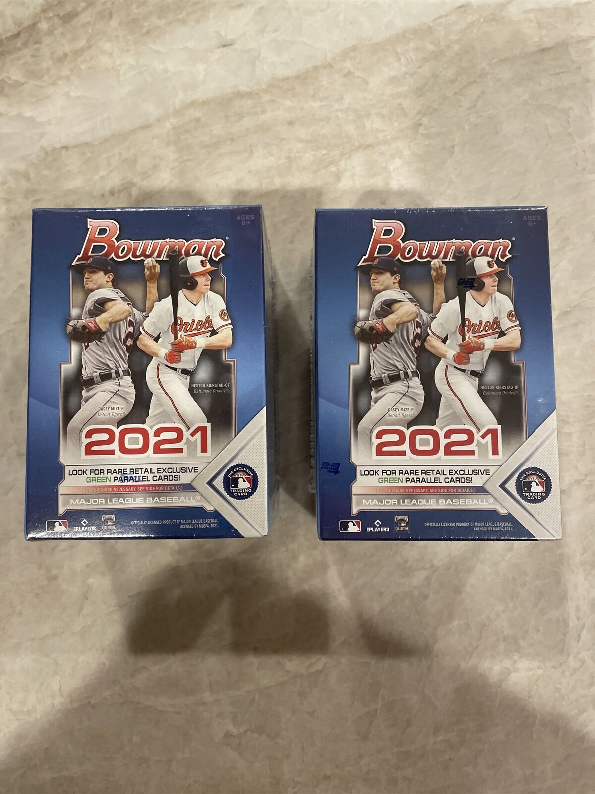 2021 Bowman Baseball Blaster Box lot of 2 boxes Factory Sealed Exclusive Green