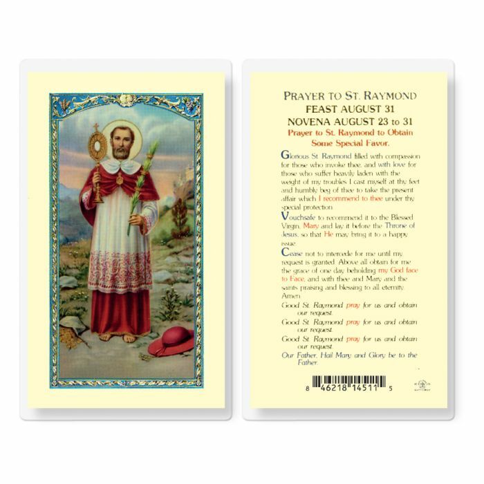 St. Saint Raymond - Prayer - Laminated Holy Card E24-528 St. Saint Raymond - Prayer - Laminated Holy Card E24-528