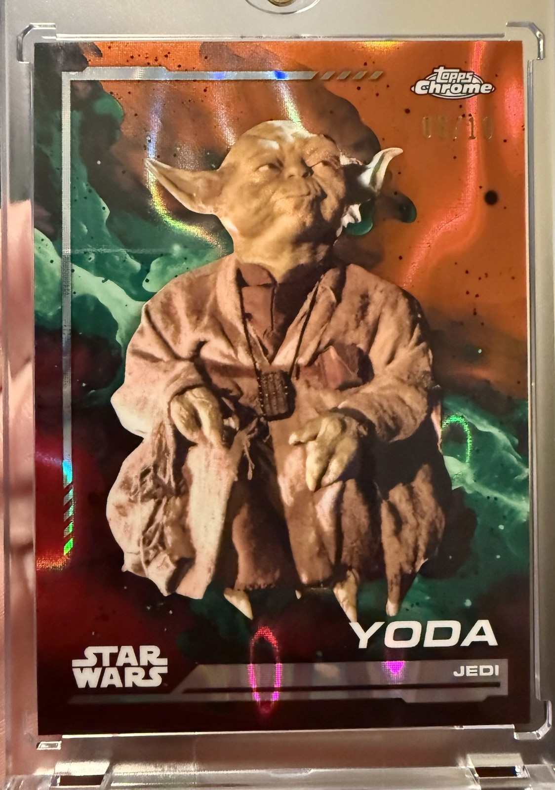 2024 Topps Chrome Star Wars Yoda Lava Refractor /10 2024 Topps Chrome Star Wars Yoda Lava Refractor /10