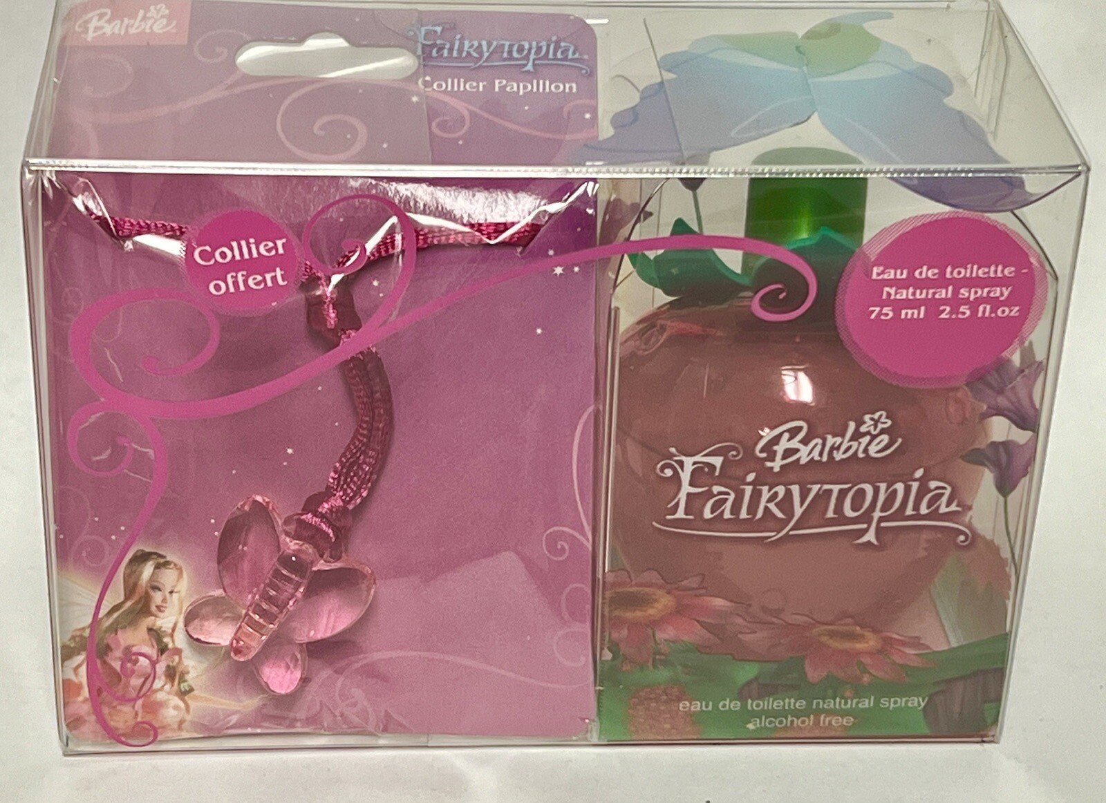 Barbie FairyTopia Collectible Spray with Butterfly Necklace Sealed Original Box Barbie FairyTopia Collectible Spray with Butterfly Necklace Sealed Original Box