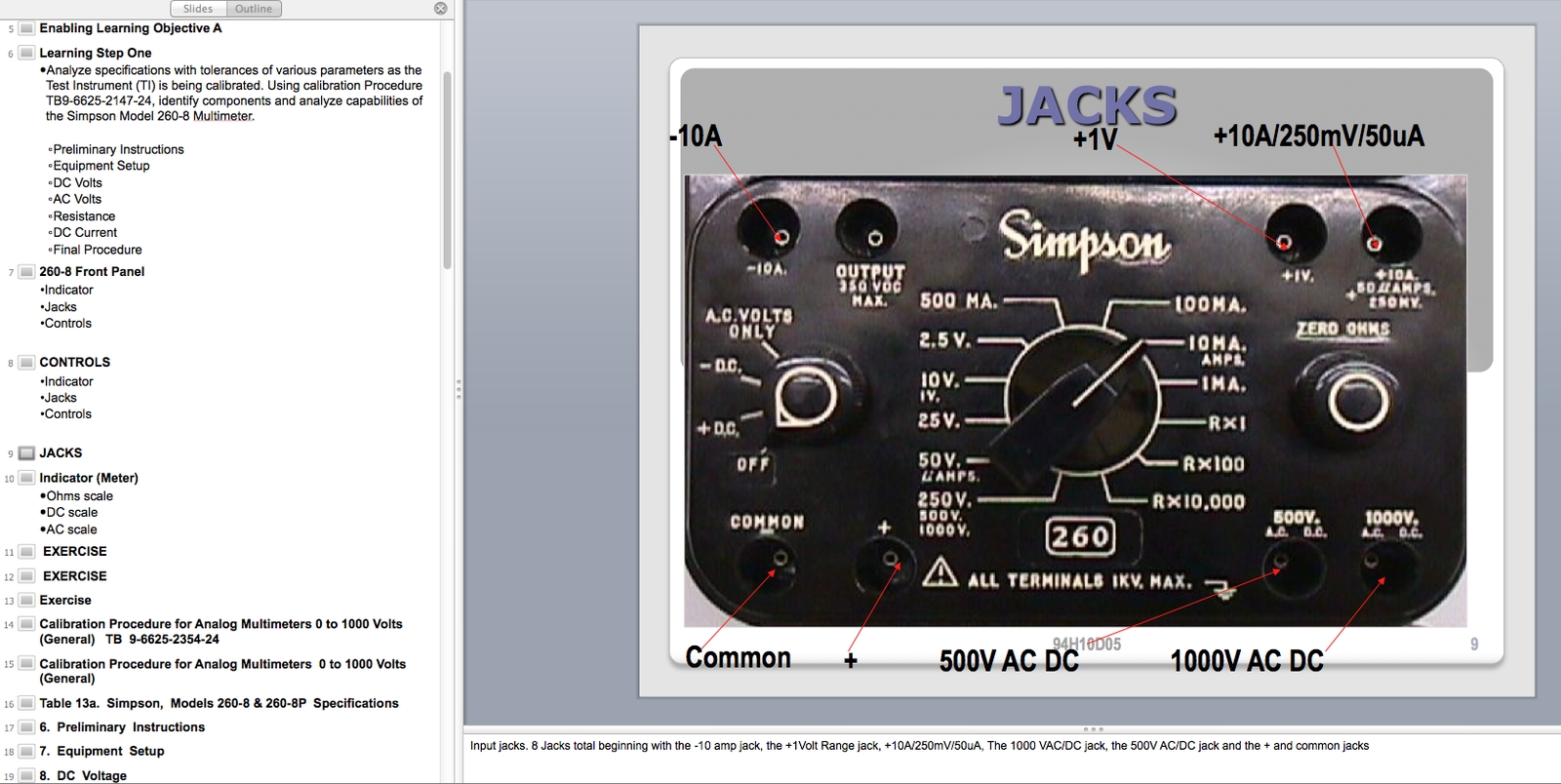 69 page SIMPSON 260 260-8 260-8P Multimeter CALIBRATION Presentation on CD 