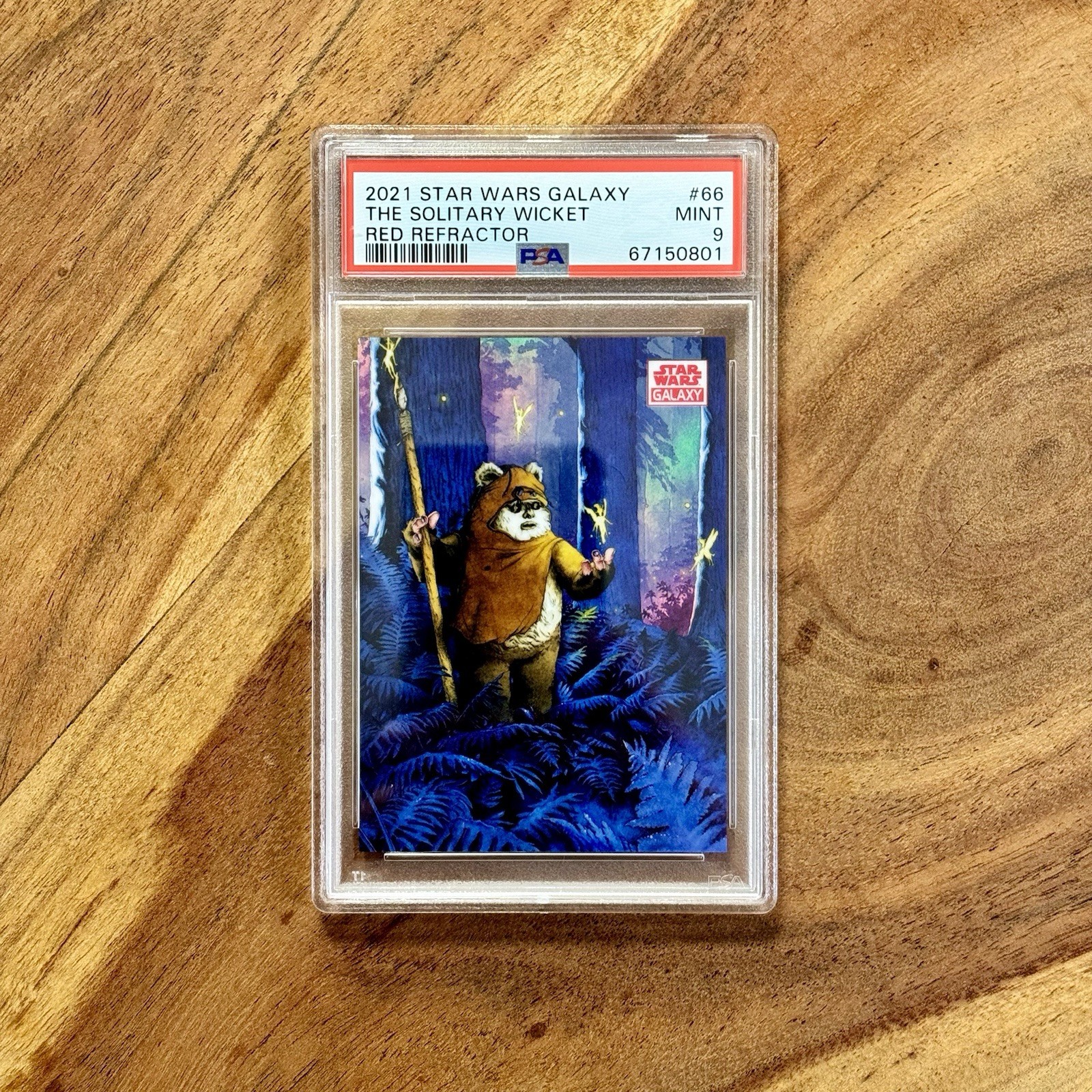 2021 Topps Chrome Star Wars Galaxy #66 The Solitary Wicket Red /5 PSA 9