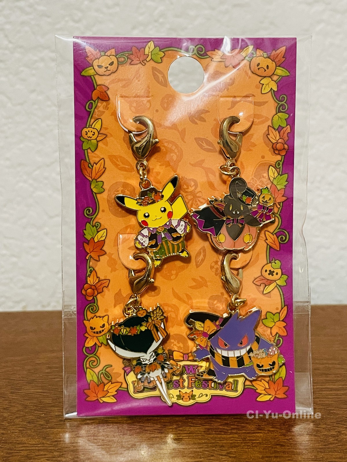 Pokemon Pikachu Pumpkin Gengar Calyrex Pumpkaboo Keychains Metal Charm Halloween