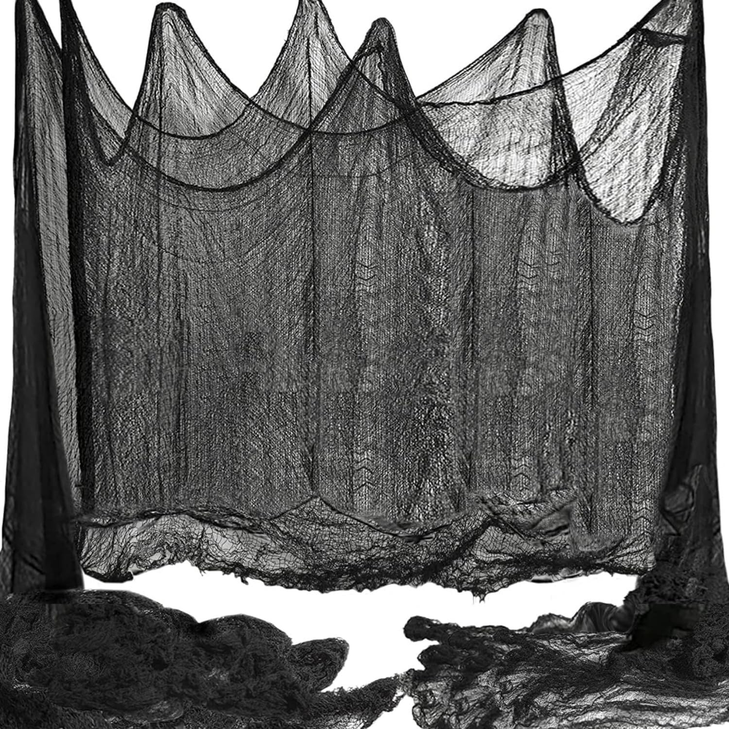 400 X 39 Inch Large Size Creepy Cloth Black Halloween Scary Spooky Cloth-Windows