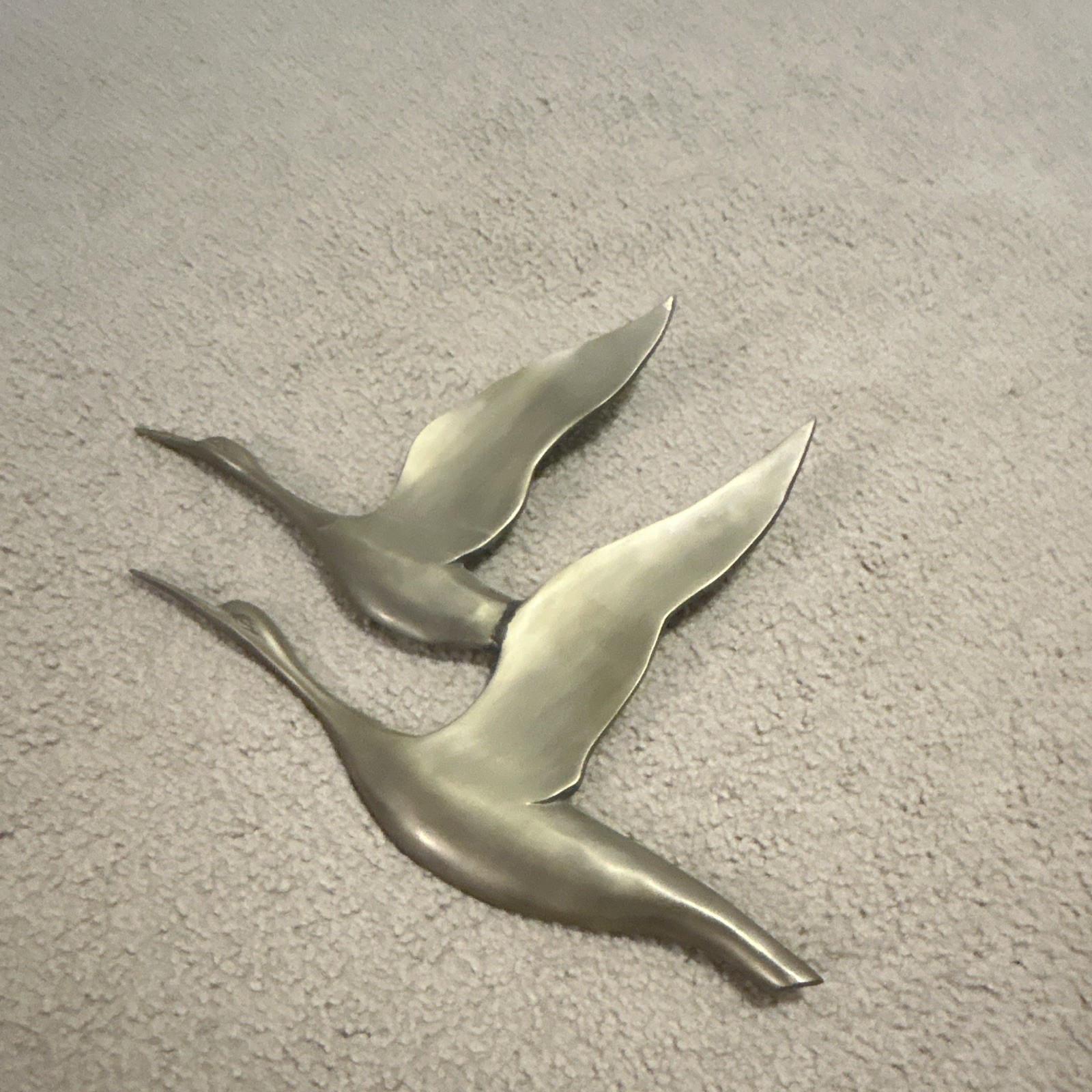 Vintage Mid-Century Brass Flying Geese Wall Decor 15 1/2x 11 1/2