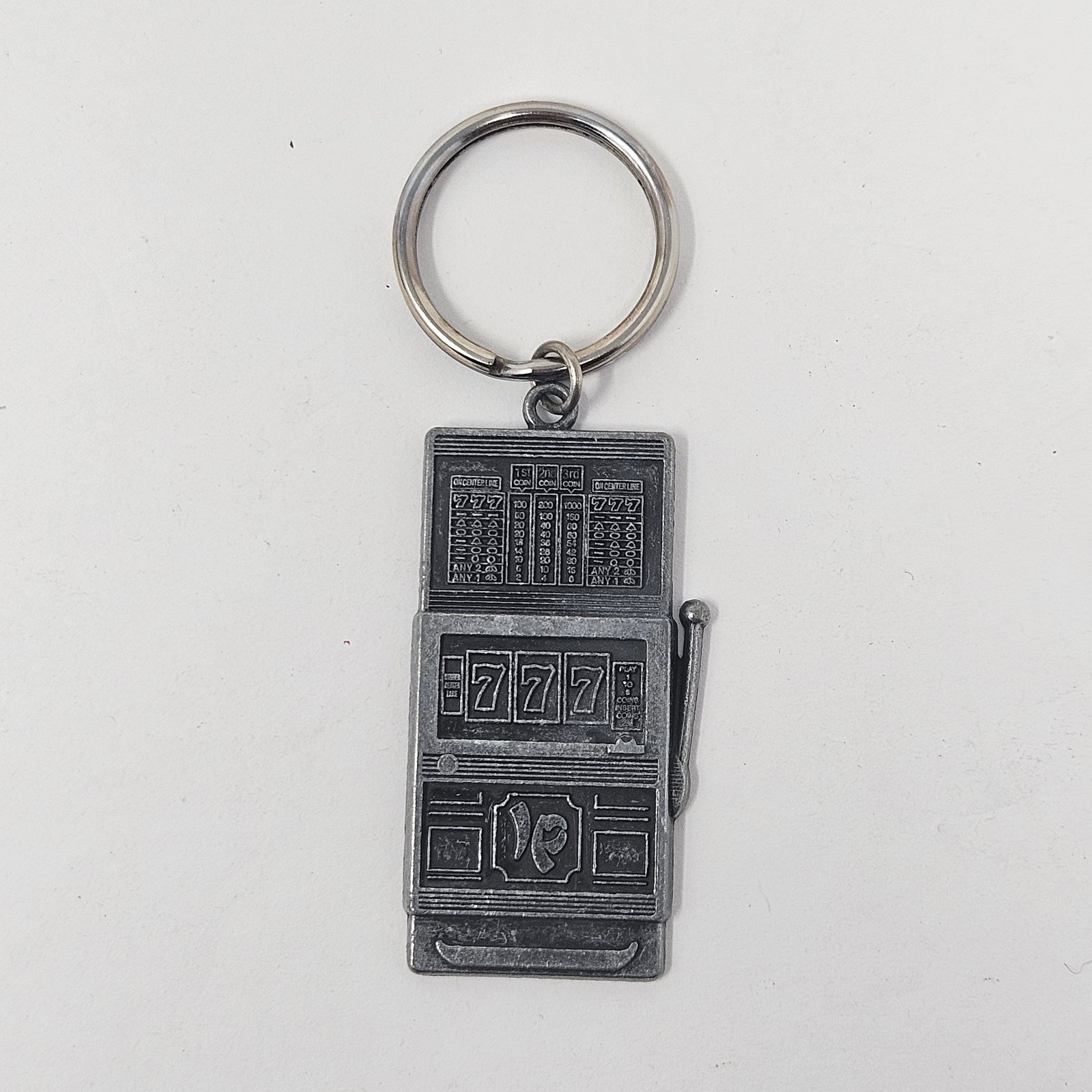 Vintage Imperial Palace Las Vegas Nevada Slot Machine Pewter Keychain 