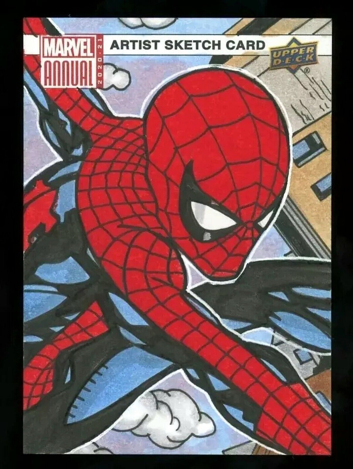 2020-21 UD Upper Deck Marvel Annual SPIDER-MAN 1/1 Sketch RICH HENNEMANN AP Card