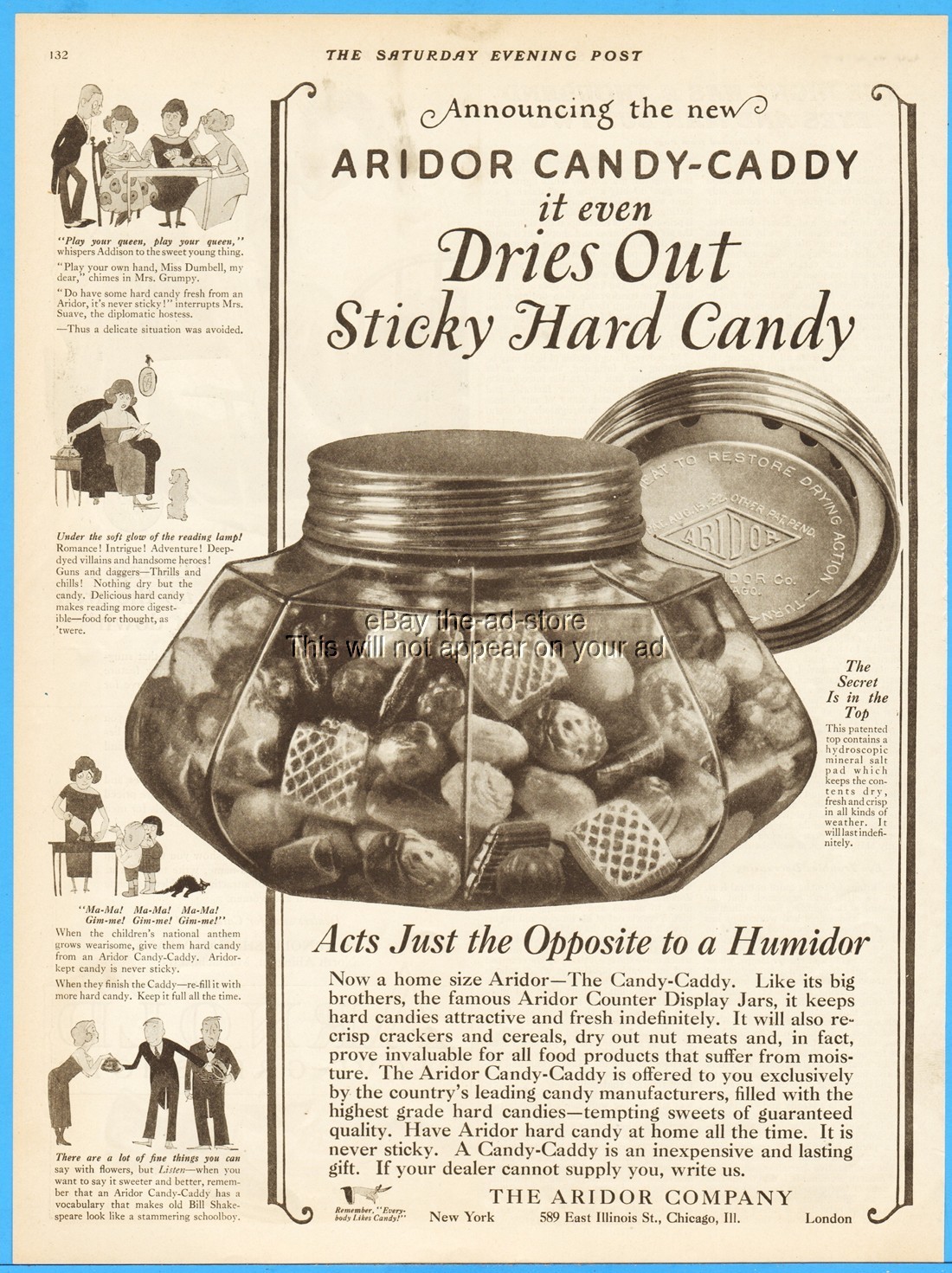 1923 Aridor Co Chicago Illinois Hard Candy Caddy Vintage 1920s Magazine Ad