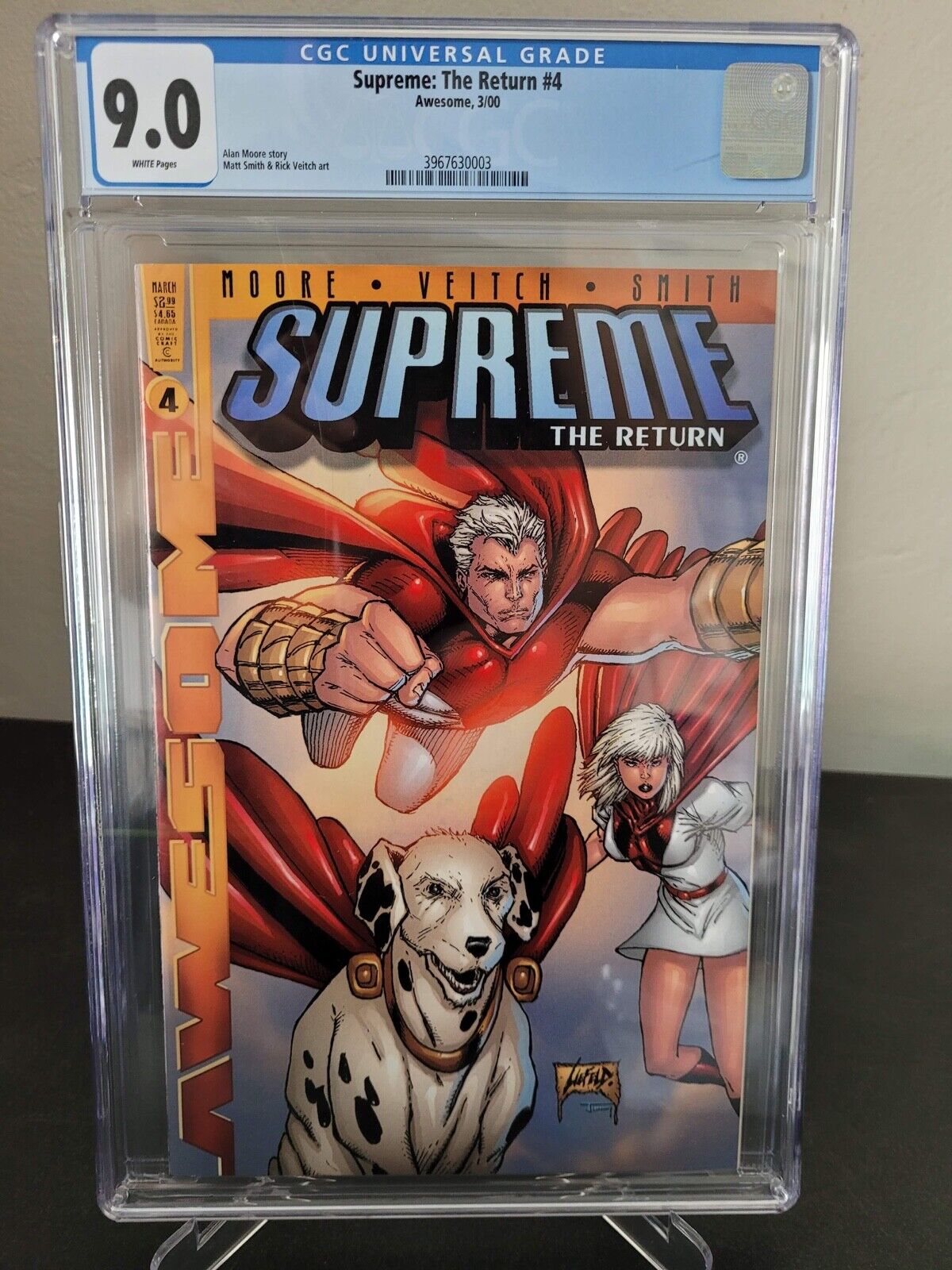 SUPREME THE RETURN #4 CGC 9.0 GRADED 2000 AWESOME COMICS ALAN MOORE LIEFELD COV