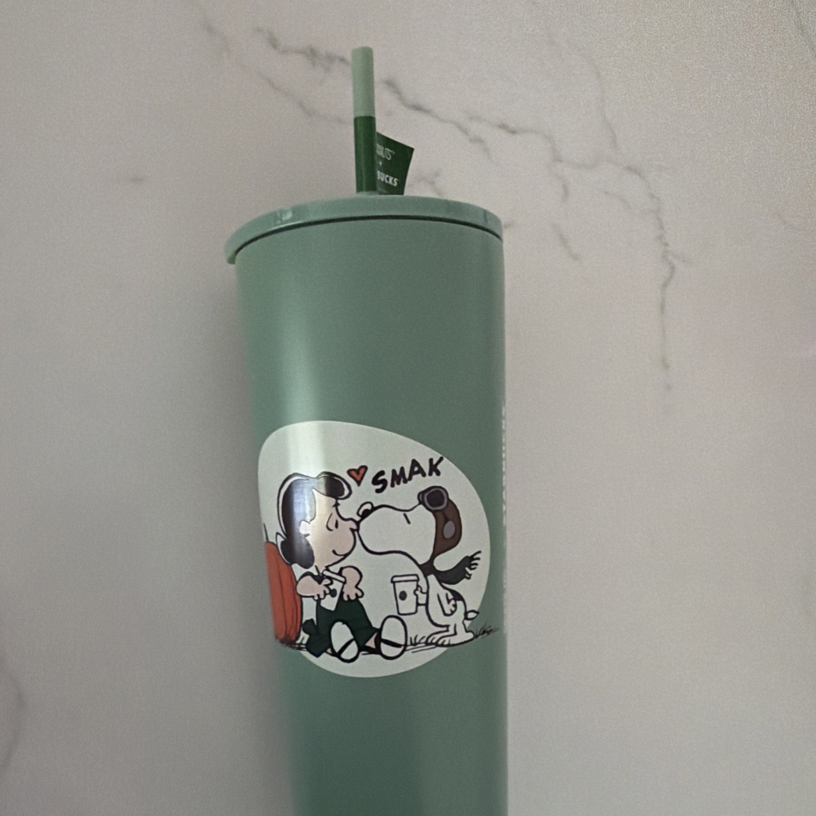 Starbucks x Peanuts Snoopy & Lucy Sage Green Tumbler 24oz Fall 2026 NEW In Hand Starbucks x Peanuts Snoopy & Lucy Sage Green Tumbler 24oz Fall 2026 NEW In Hand