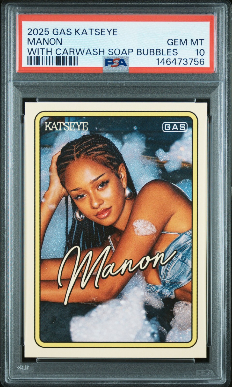 Katseye Manon 2025 GAS Trading Cards Carwash Soap Bubbles PSA 10 Gem Mint RC Katseye Manon 2025 GAS Trading Cards Carwash Soap Bubbles PSA 10 Gem Mint RC