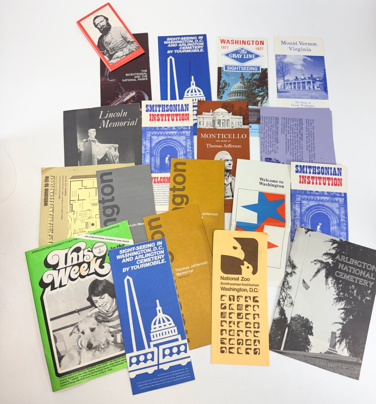 Vintage 1970s Washington DC Tourist Brochure Lot Smithsonian 1977 Bicentennial