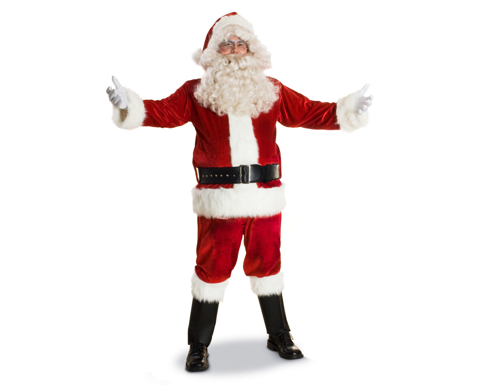 NEW COMPLETE SANTA CLAUS CHRISTMAS RED COSTUME SIZE L LARGE SUIT FULL OUTFIT SET