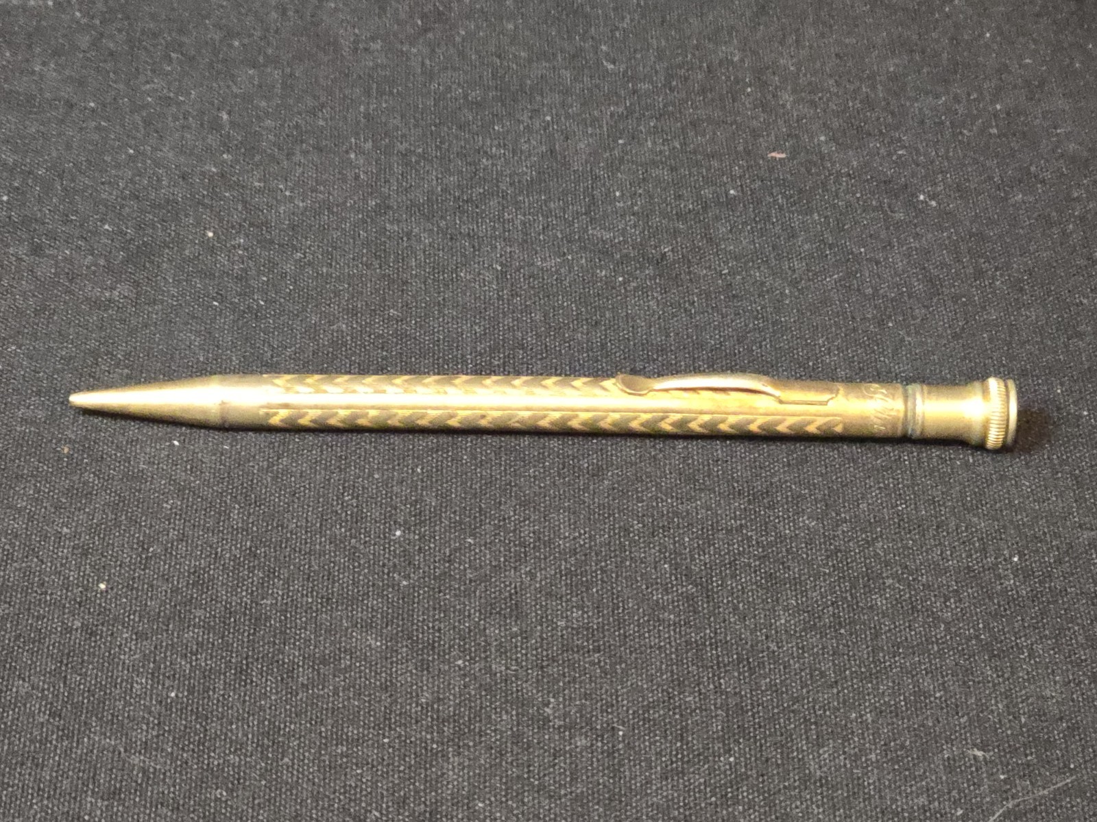 Vintage 1920s Sta-Rite Gold Filled Mechanical Pencil Chevron Pattern WORKS GREAT Vintage 1920s Sta-Rite Gold Filled Mechanical Pencil Chevron Pattern WORKS GREAT