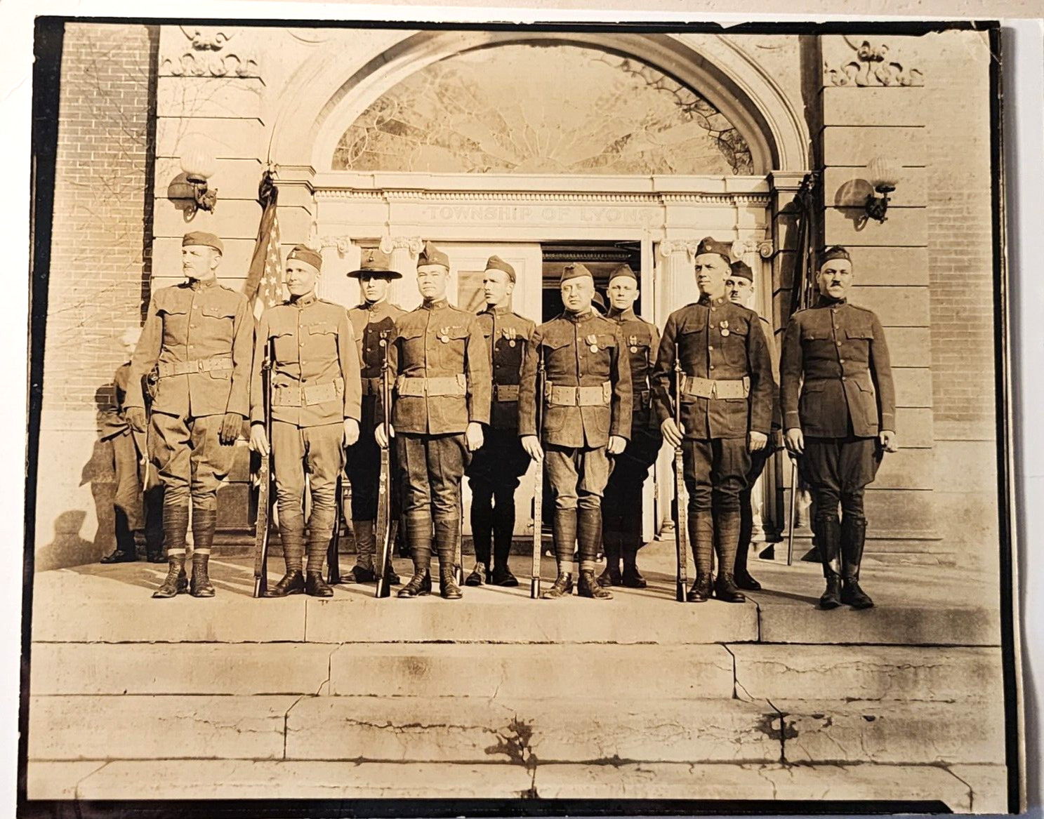 Group OF WWI Soldiers / Marines Township of Lyons Illinois Group OF WWI Soldiers / Marines Township of Lyons Illinois