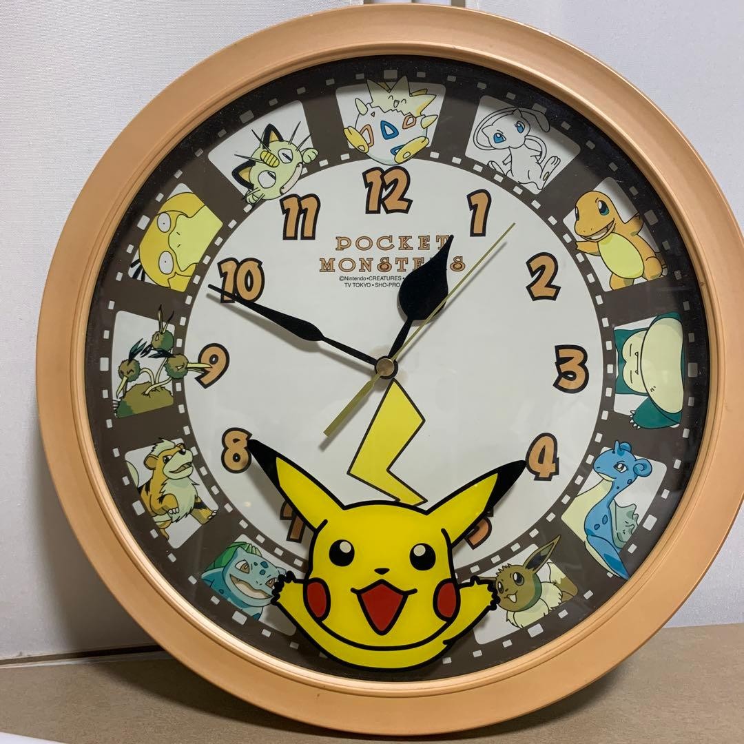 Seiko Pokemon Pikachu Wall Clock, 1990, Rare, Tested Working, Animation, Japan