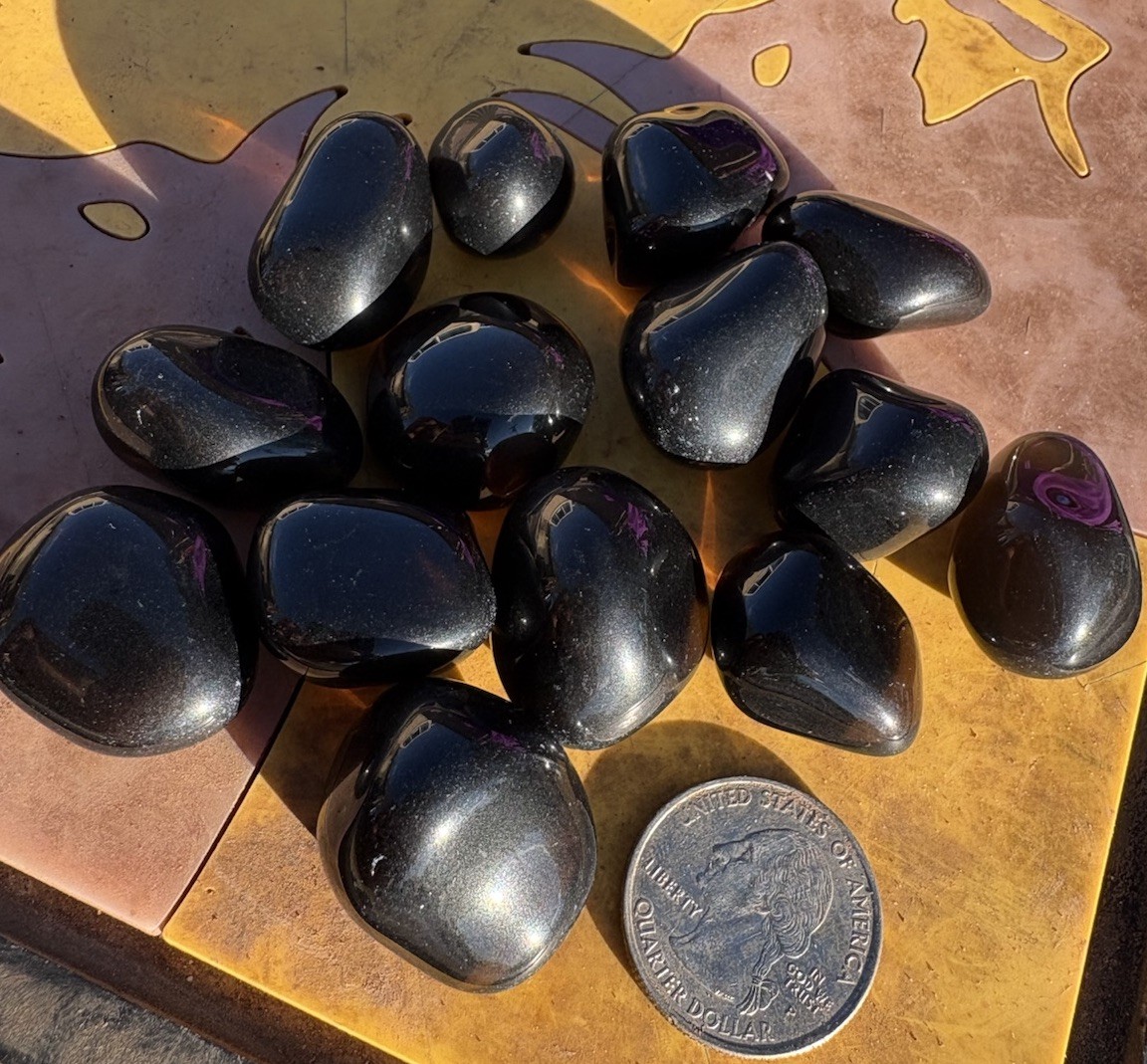 ☘️RR⛏️: 14 Silky Black Polished Apache Tears (Obsidian) Superior Az. 🌵 ☘️RR⛏️: 14 Silky Black Polished Apache Tears (Obsidian) Superior Az. 🌵