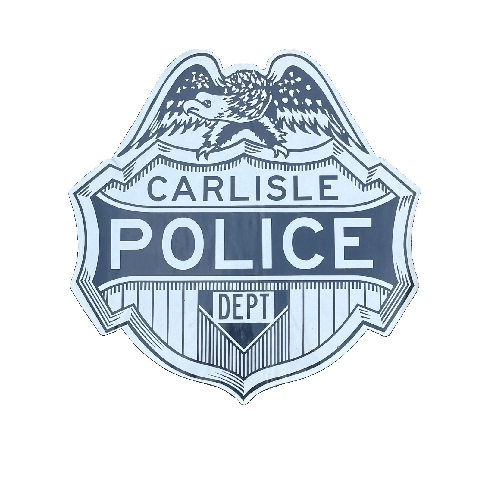 Vintage Carlisle PA Police Dept 17” Reflective 3M Scotchlite Decal Sticker