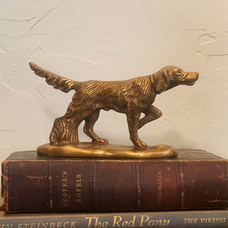 Brass Pointer Dog Paperweight- Vintage Style Hunting Decor Brass Pointer Dog Paperweight- Vintage Style Hunting Decor