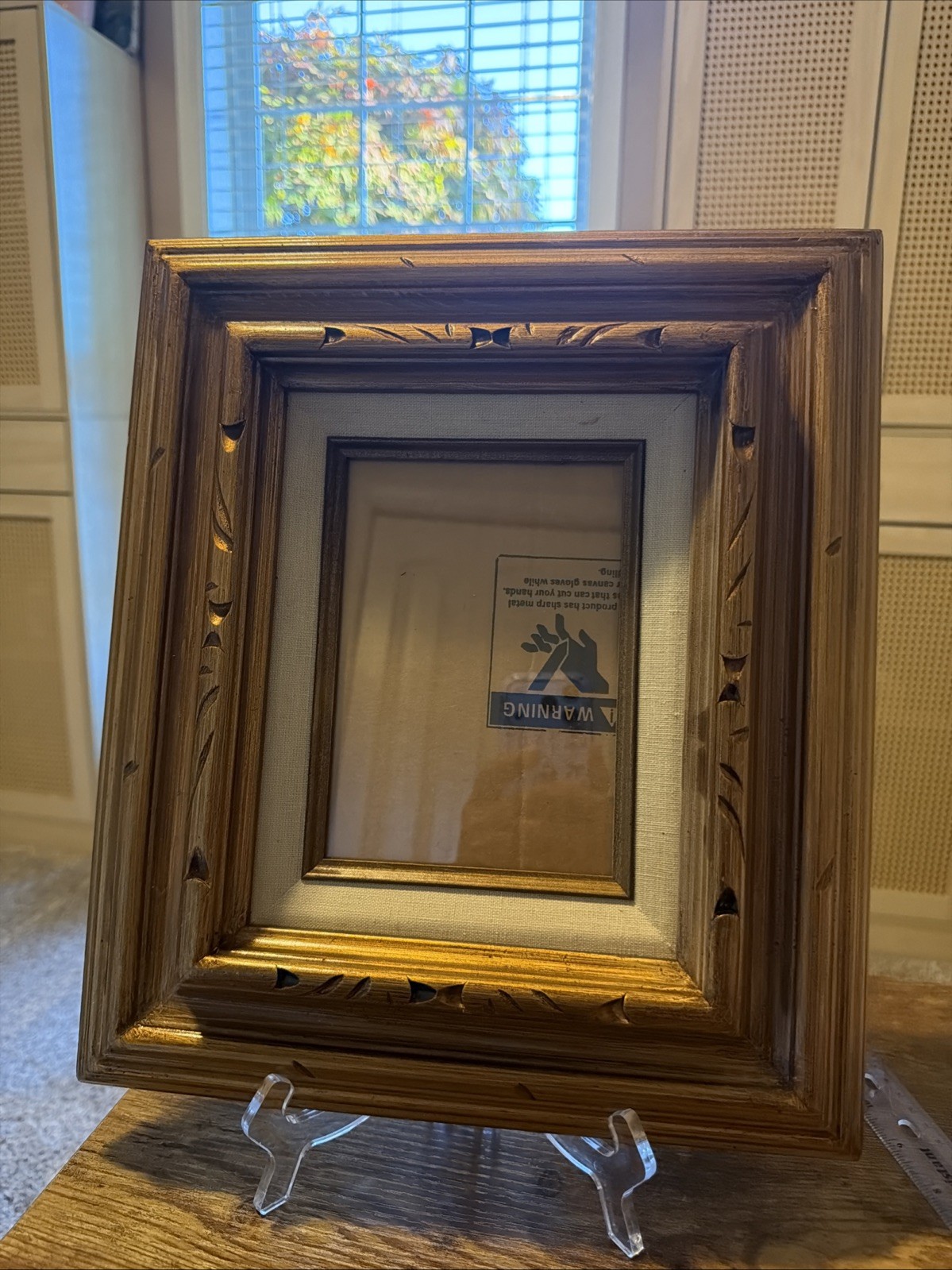 Vtg Wooden frame with gold ornament, 12 1/2 X 14 1/2 Photo 7 X 5 Mexico Vtg Wooden frame with gold ornament, 12 1/2 X 14 1/2 Photo 7 X 5 Mexico