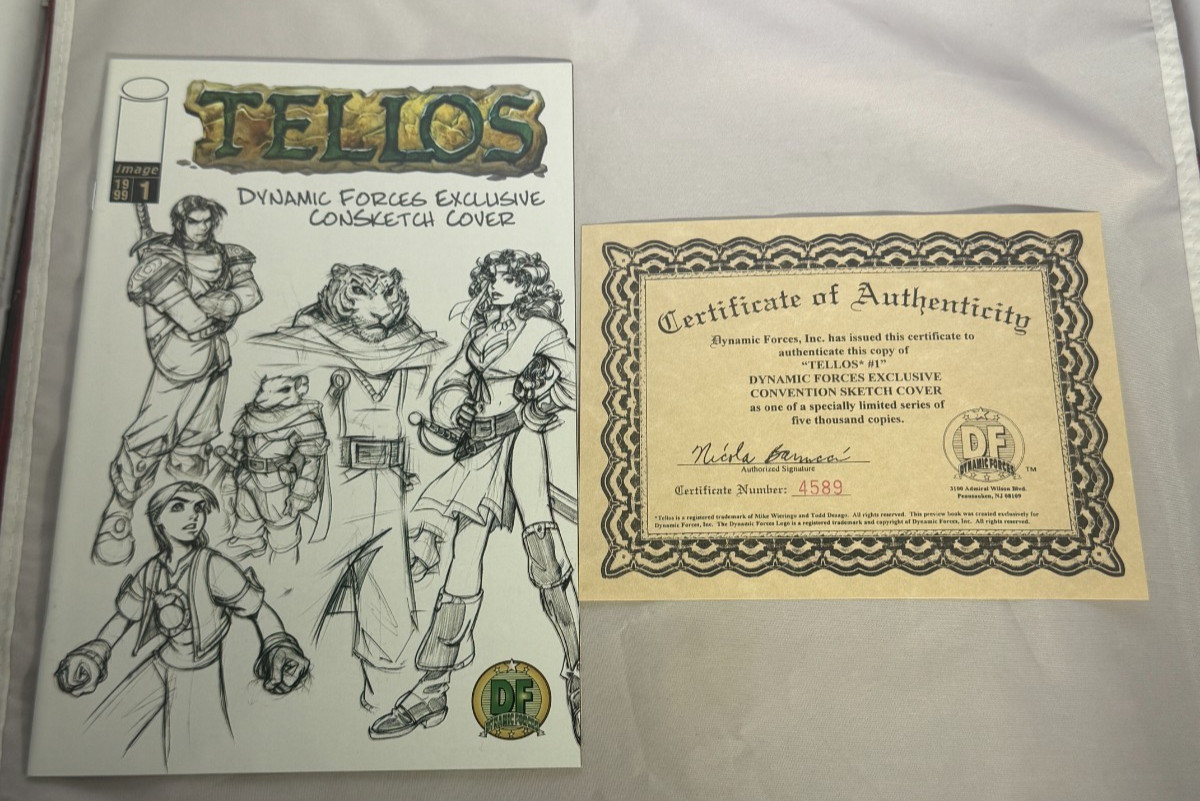 Tellos #1 Dynamic Forces Exclusiver Consketch Cover (Image Comics May 1999) Tellos #1 Dynamic Forces Exclusiver Consketch Cover (Image Comics May 1999)