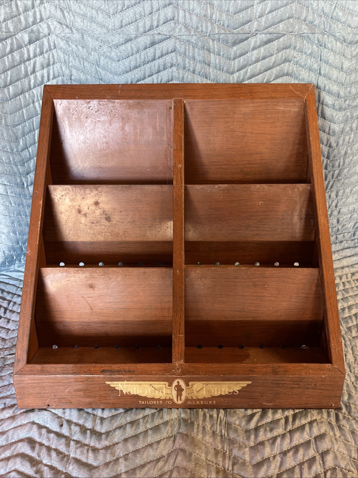 Vintage 1930s Metal National Clothing Display W/Folding Legs Grocer Countertop