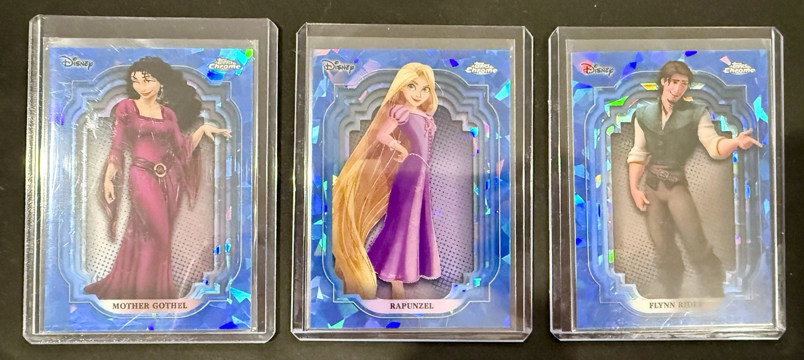 2024 Topps Chrome Sapphire Disney Rapunzel Tangled 3 card Tangled Characters