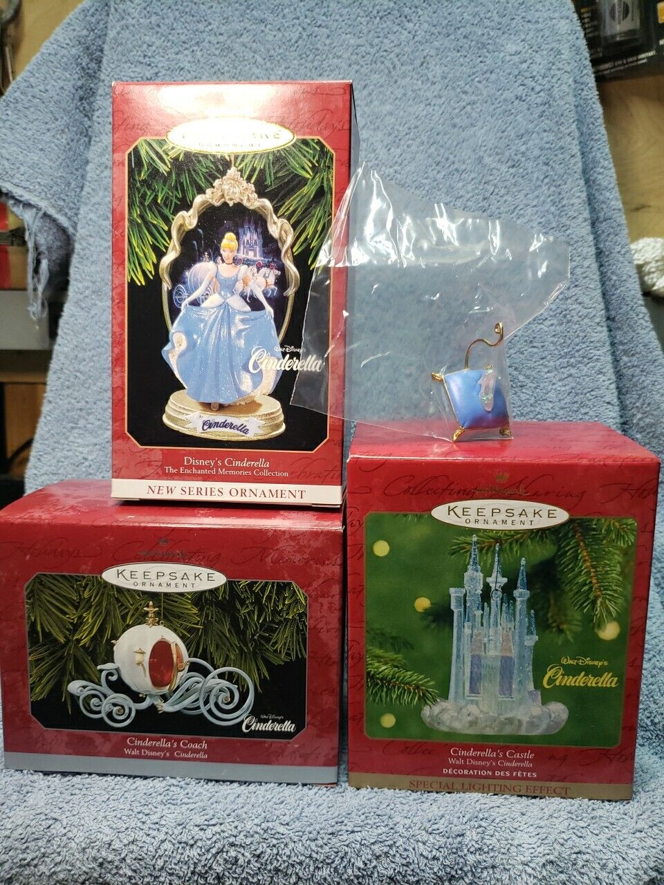 Hallmark Disney Cinderella Collection W/ Coach, Castle & Glass Slipper, Set Of 4