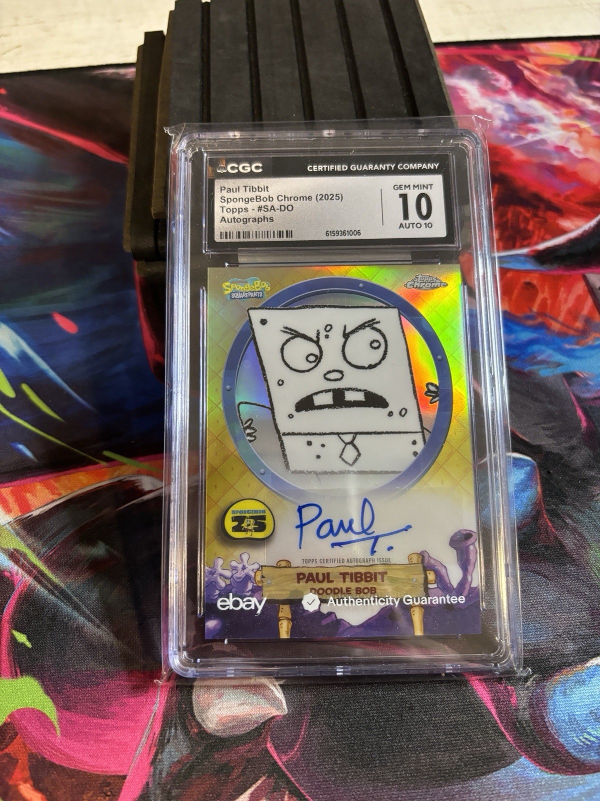 Topps 2025 Chrome SpongeBob DoodleBob SA-DO Refractor Auto CGC 10 SDCC /10 Topps 2025 Chrome SpongeBob DoodleBob SA-DO Refractor Auto CGC 10 SDCC /10