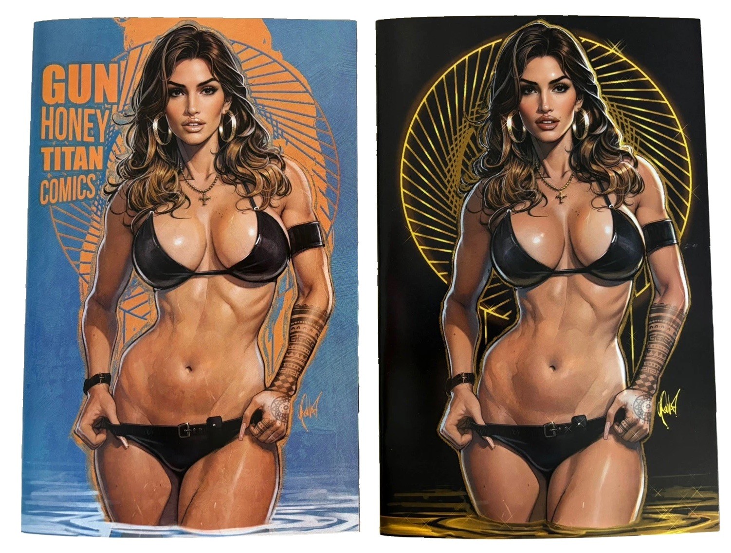 GUN HONEY DOUBLES DOWN #2 Cindy Crawford Homage CEDRIC POULAT Set LTD 250 NM GUN HONEY DOUBLES DOWN #2 Cindy Crawford Homage CEDRIC POULAT Set LTD 250 NM