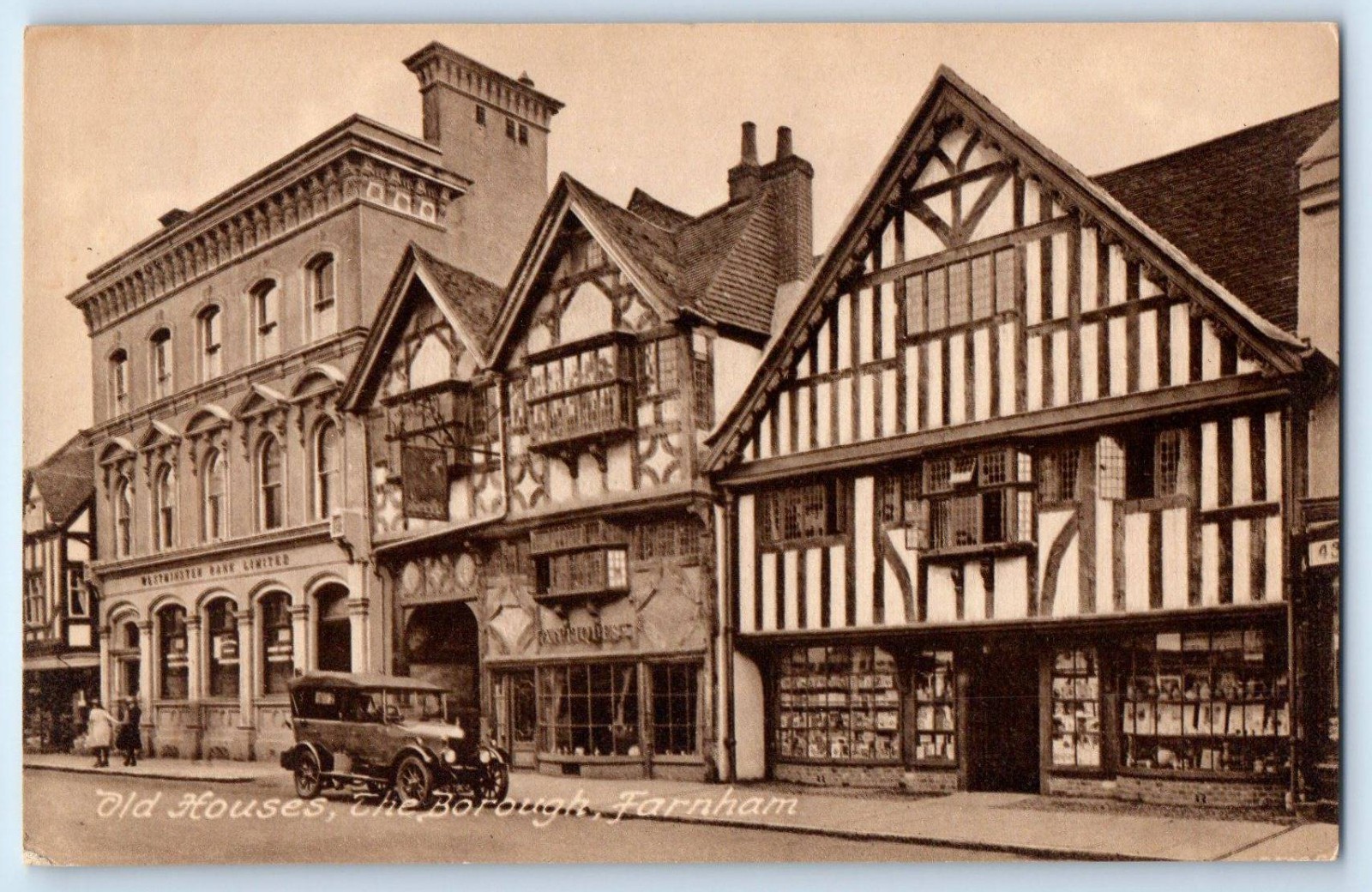Surrey England Postcard Old Houses The Borough Farnham c1910 Antique Unposted Surrey England Postcard Old Houses The Borough Farnham c1910 Antique Unposted