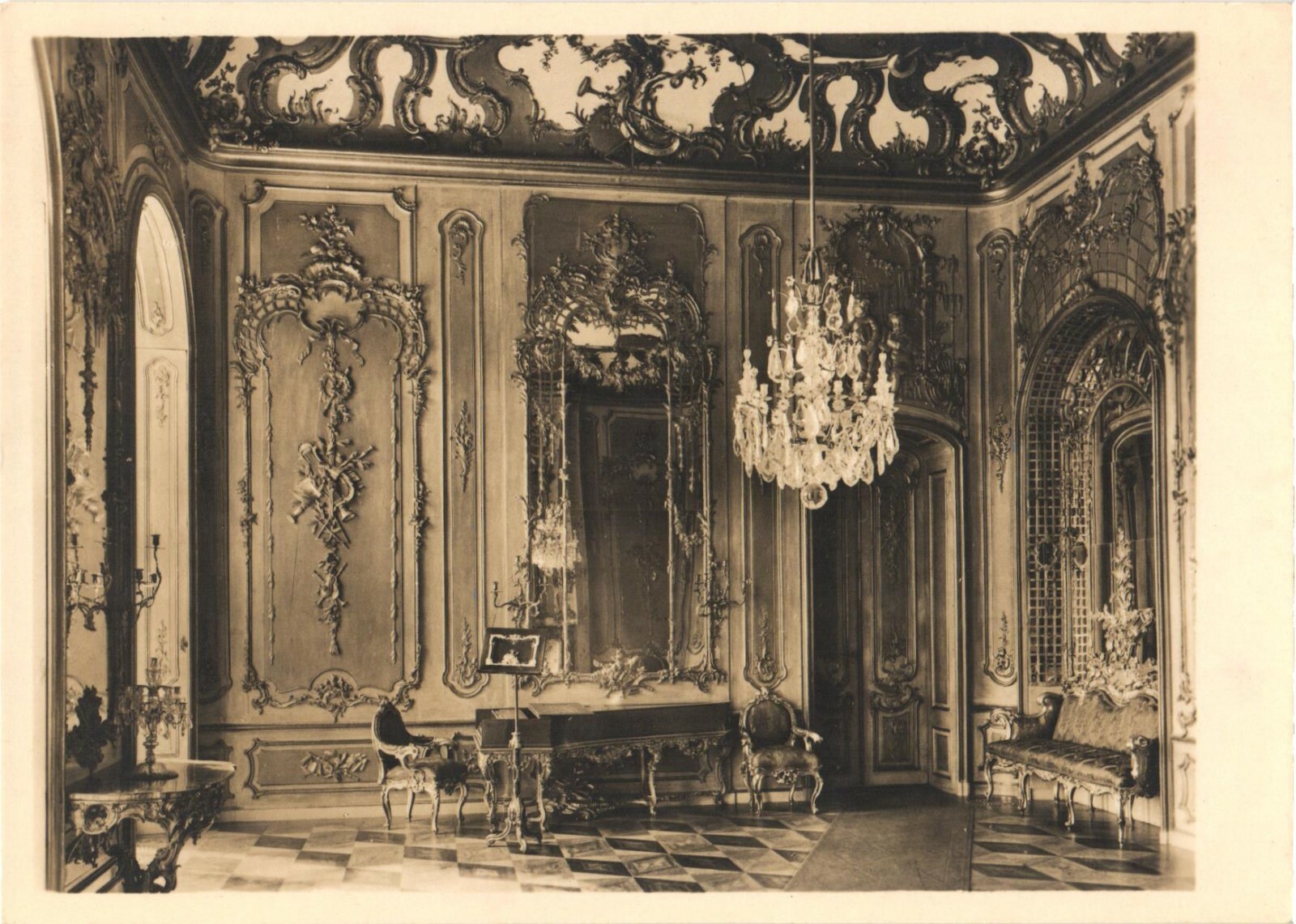 Potsdam Germany Neues Palais Music Room (Musikzimmer) Postcard c1920s Unused Potsdam Germany Neues Palais Music Room (Musikzimmer) Postcard c1920s Unused