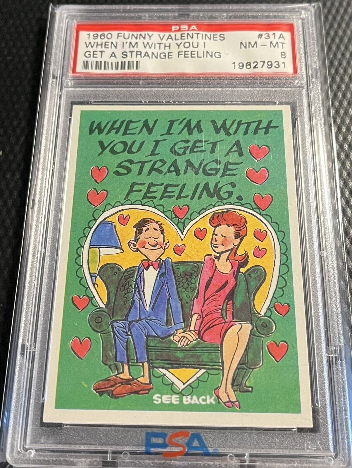 1960 Topps PSA 8 Vintage Funny Valentines #31A Graded NM-MT - Clean Holder