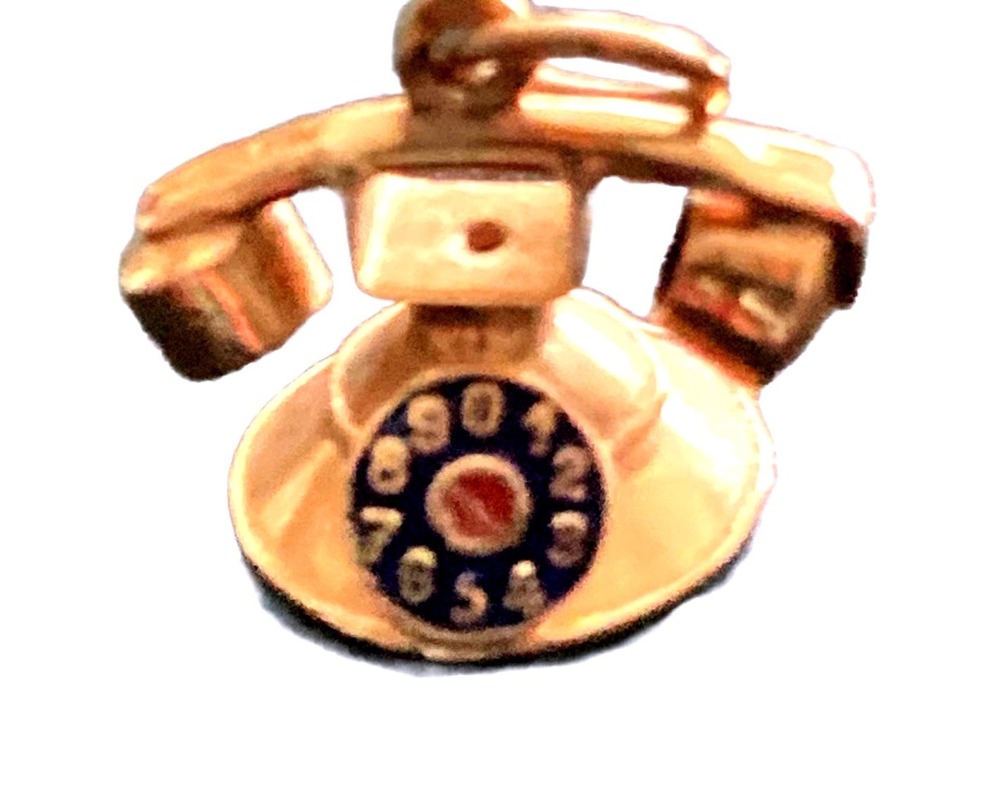 Vintage Rare 18k gold rotary phone pendant
