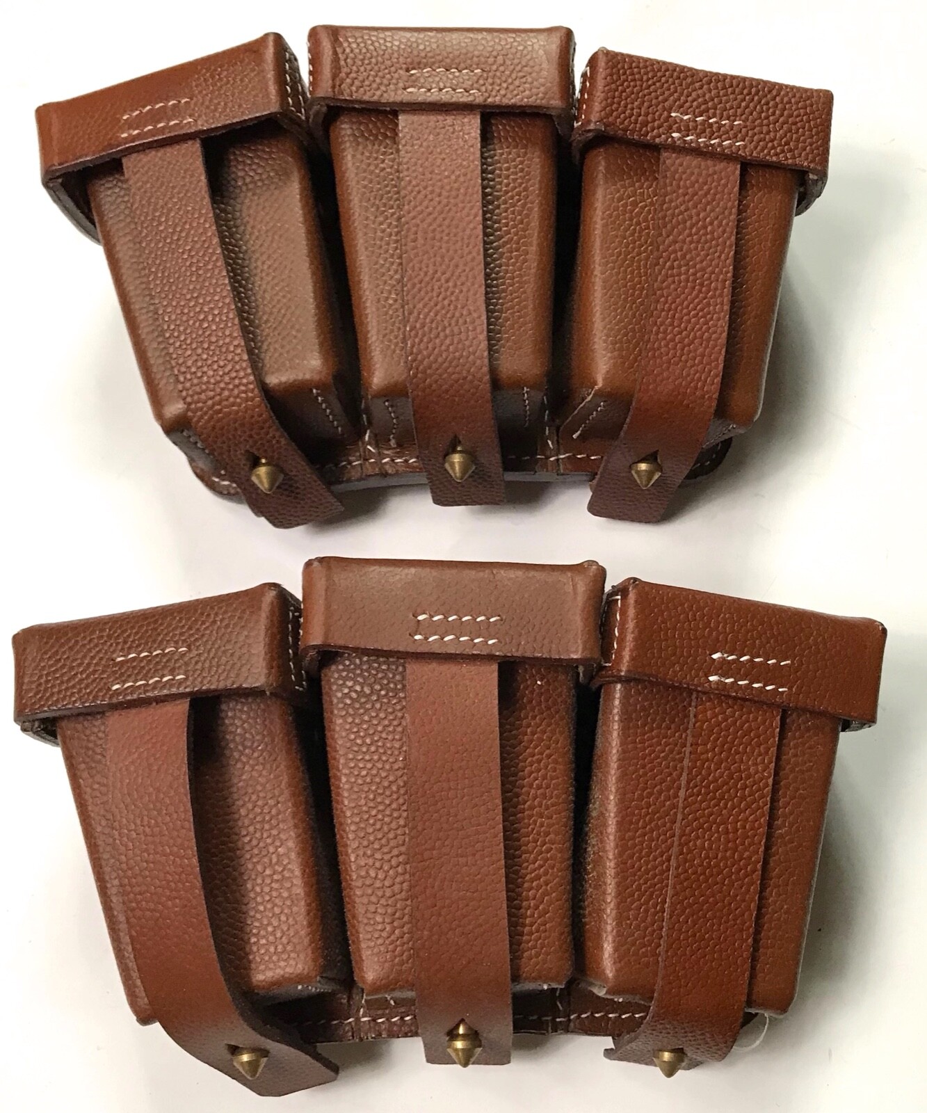 WWI GERMAN M1909 G98 GEW98 GEW 98 RIFLE AMMO POUCHES-BROWN LEATHER WWI GERMAN M1909 G98 GEW98 GEW 98 RIFLE AMMO POUCHES-BROWN LEATHER