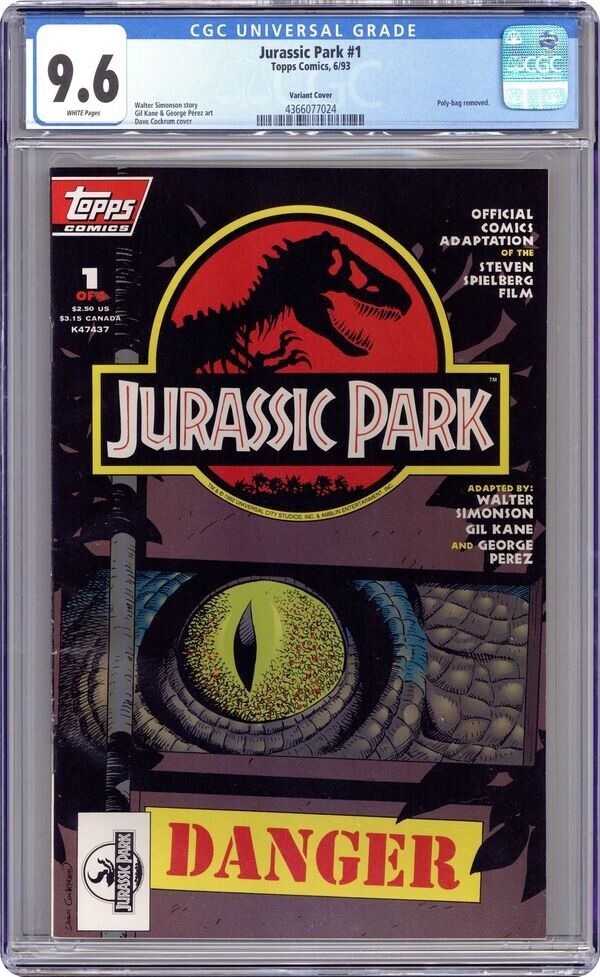 Jurassic Park #1 Topps Comics CGC 9.6