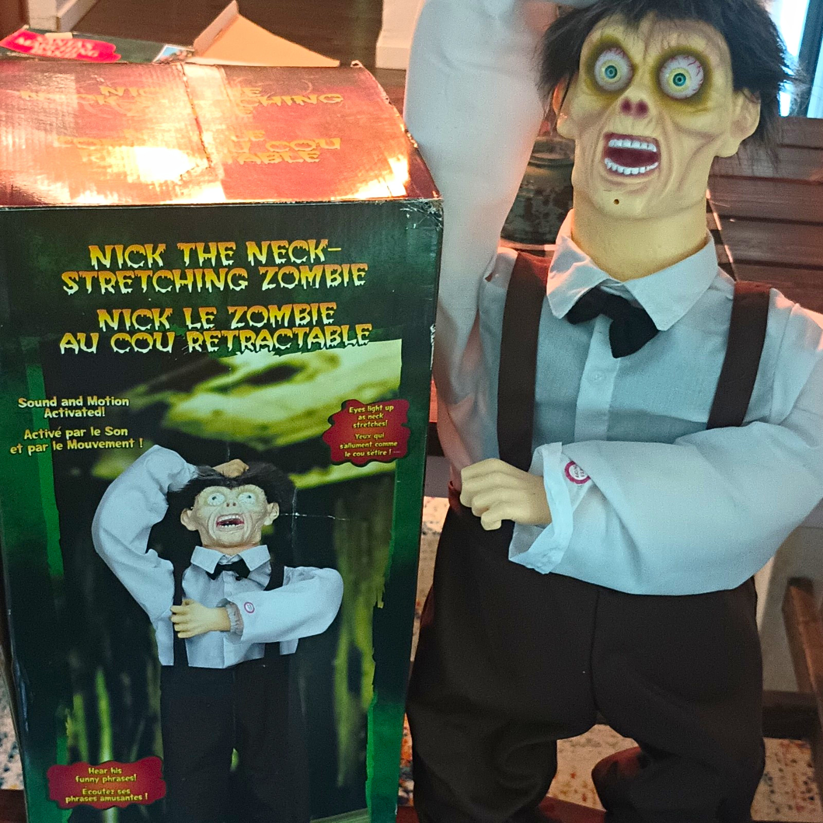 gemmy Nick Neck-Stretching Zombie Sound & Motion Light-Up Eyes Halloween *read* gemmy Nick Neck-Stretching Zombie Sound & Motion Light-Up Eyes Halloween *read*