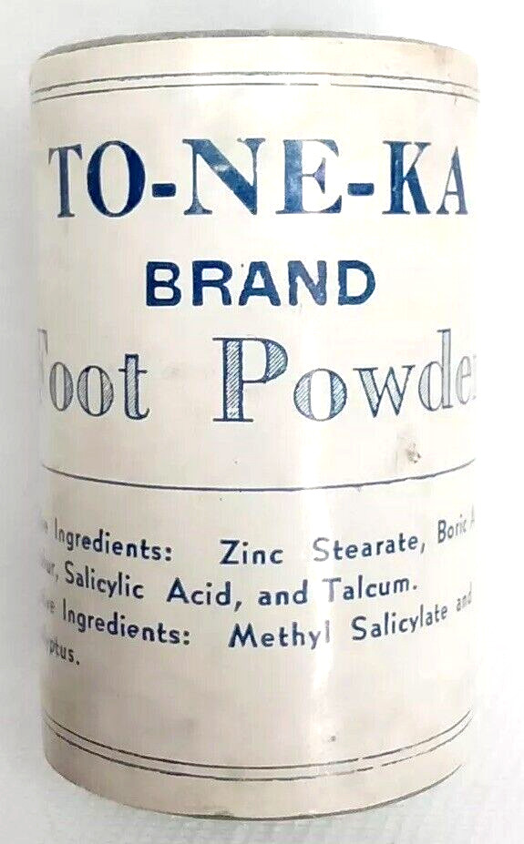 Antique 1940s Advertising Container To-Ne-Ka Brand Foot Powder Cincinnati Ohio Antique 1940s Advertising Container To-Ne-Ka Brand Foot Powder Cincinnati Ohio