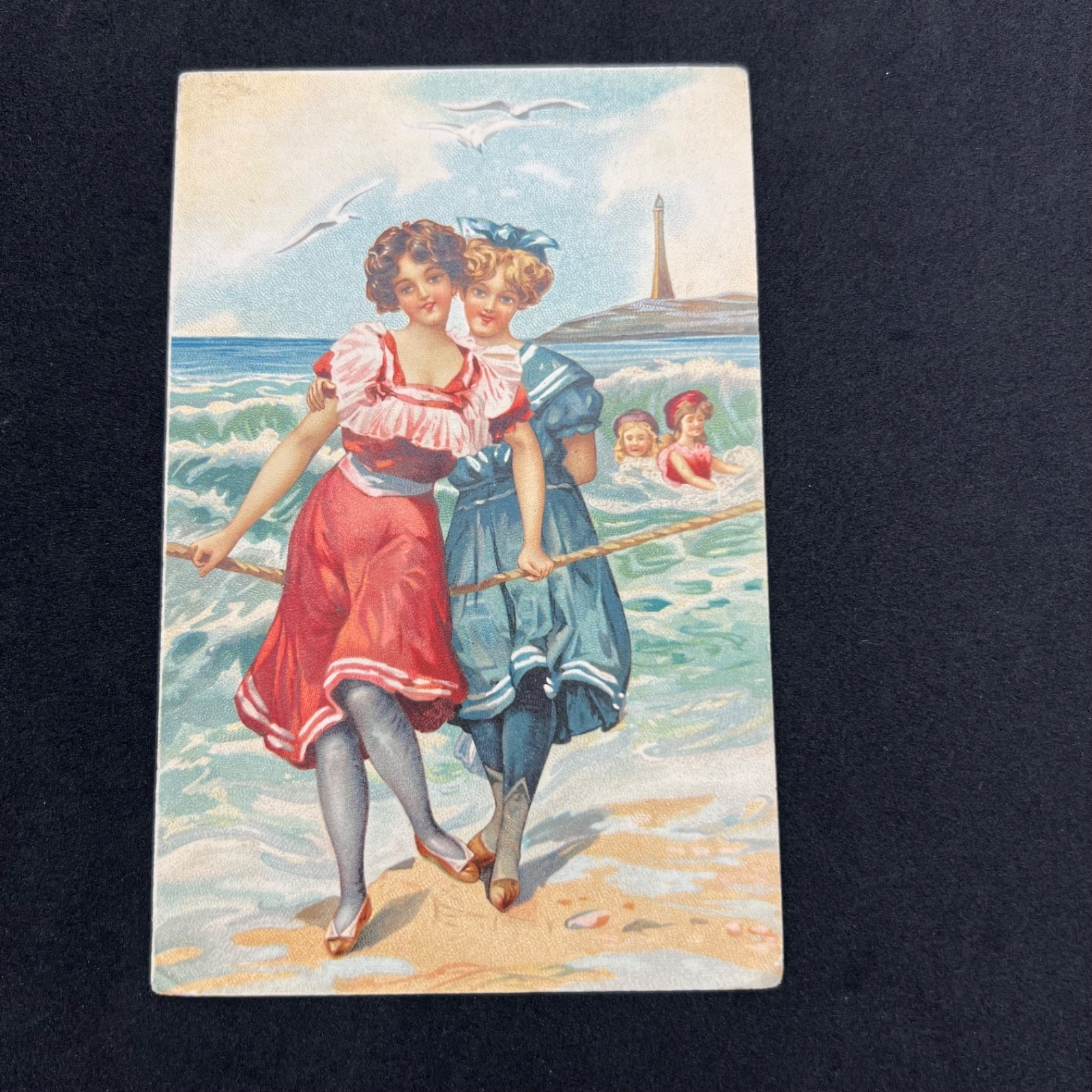 Vintage Antique Bathing Beauties Beach Postcard Atlantic City NJ 1906 Stamp Vintage Antique Bathing Beauties Beach Postcard Atlantic City NJ 1906 Stamp