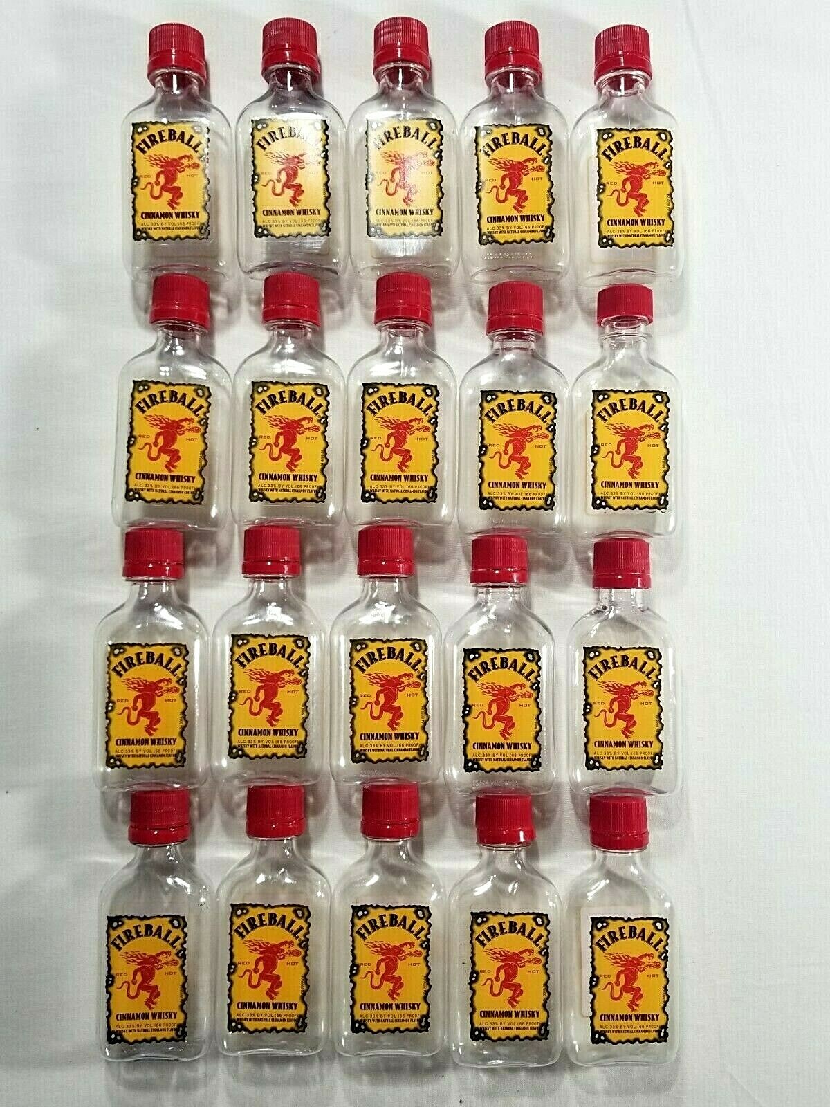 20 Used EMPTY 50 ML Fireball Whisky Plastic Shot Bottles Use for Arts Crafts 20 Used EMPTY 50 ML Fireball Whisky Plastic Shot Bottles Use for Arts Crafts
