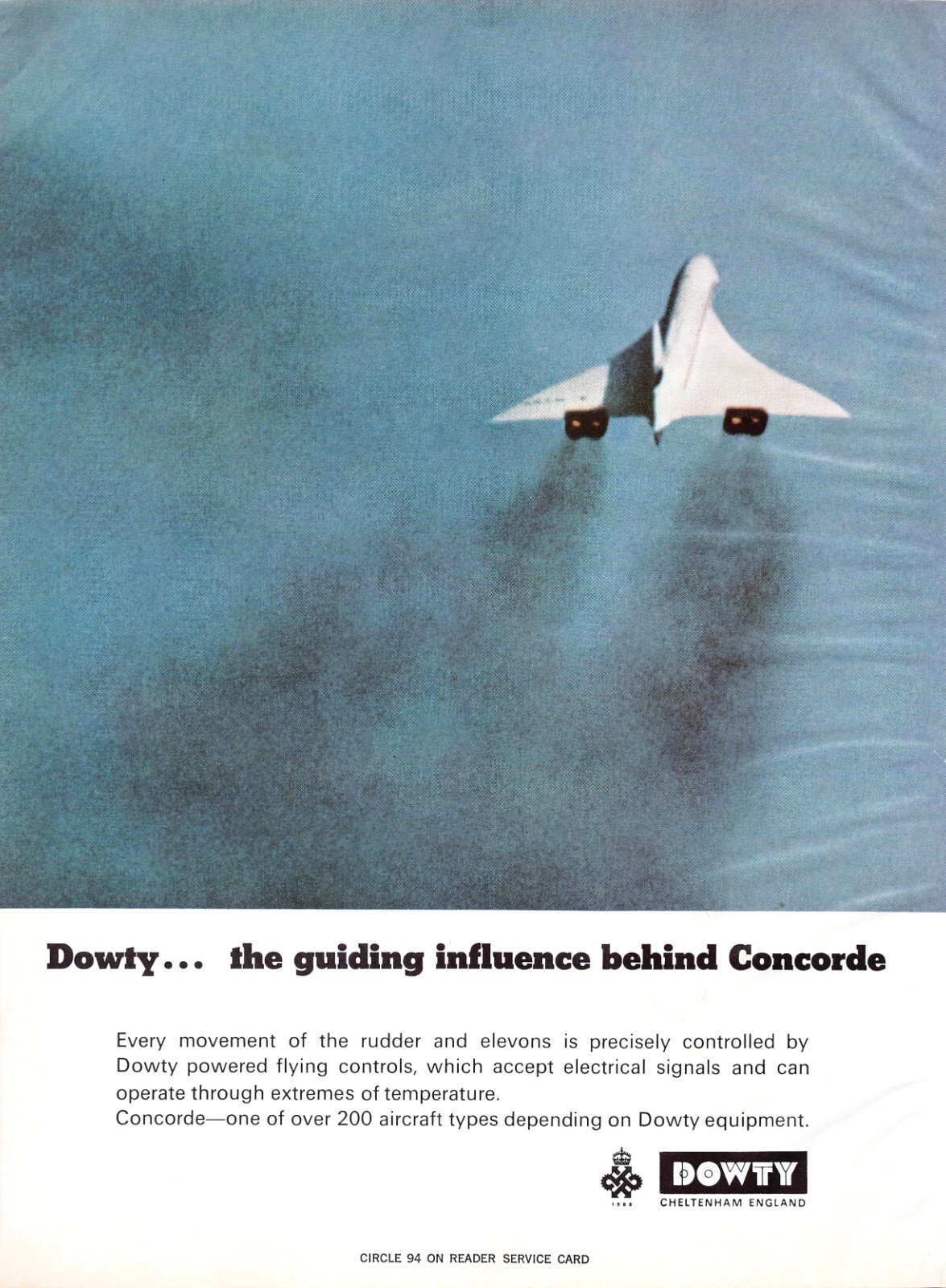 Concorde SST Dowty Flight Controls Cheltenham England Vtg Magazine Print Ad Concorde SST Dowty Flight Controls Cheltenham England Vtg Magazine Print Ad