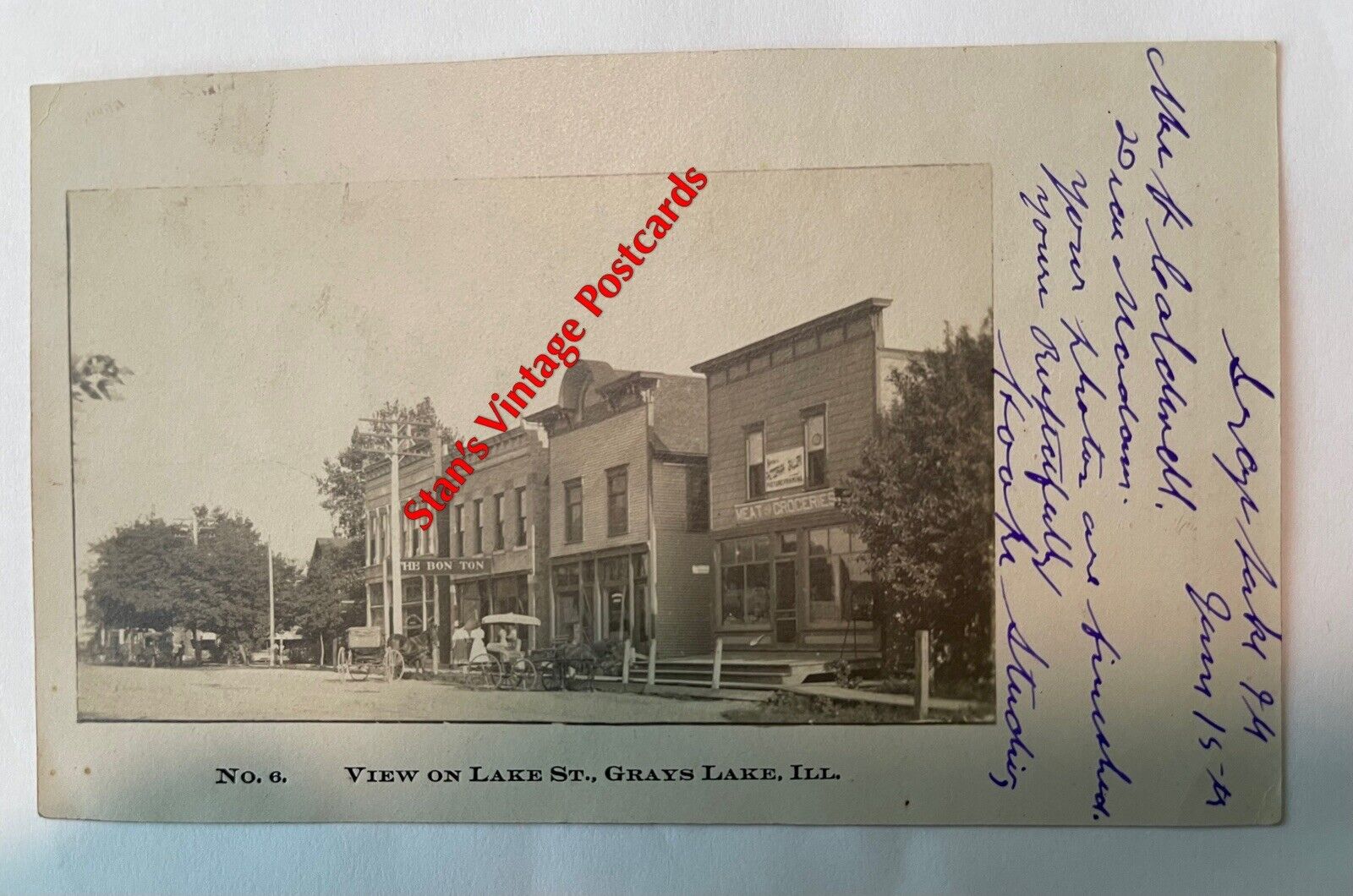 RPPC Illinois 1908  Main Street Lake Street  Hooks Studio