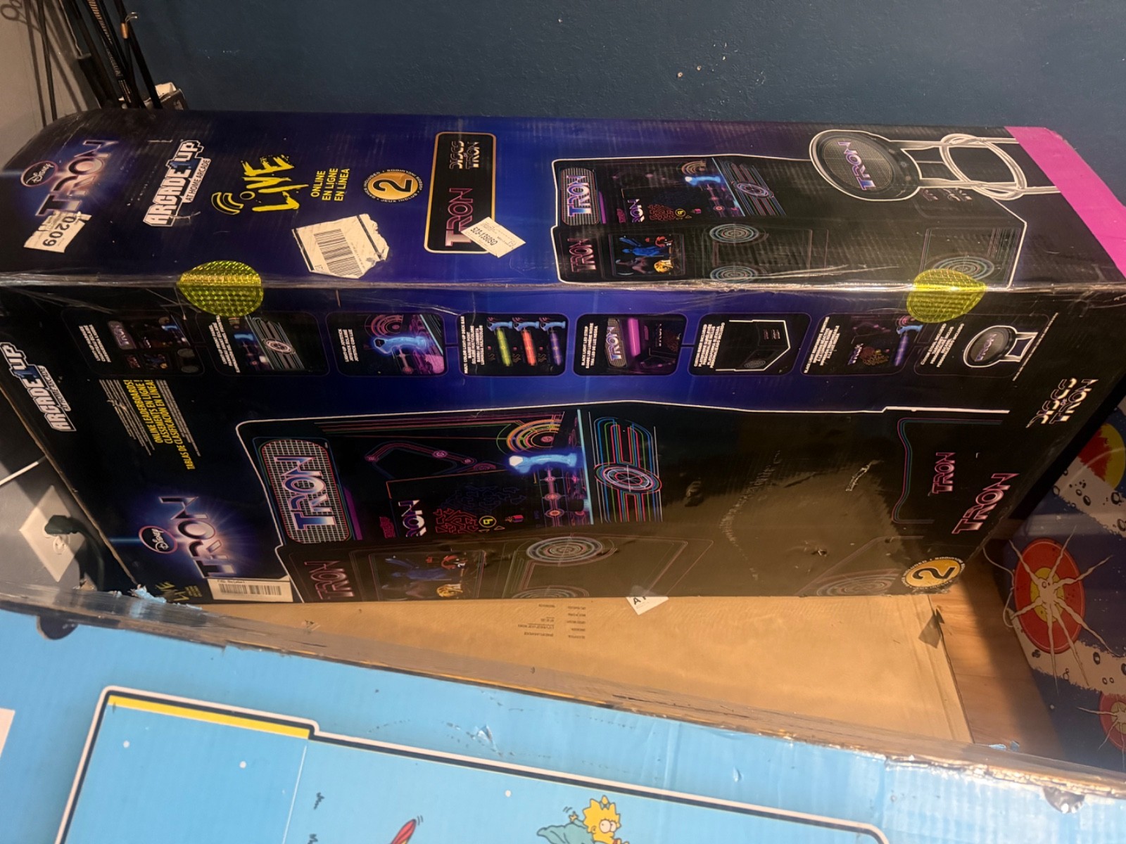 Arcade1Up Disney TRON Home Arcade Cabinet Machine with Riser Marquee Stool NIB Arcade1Up Disney TRON Home Arcade Cabinet Machine with Riser Marquee Stool NIB