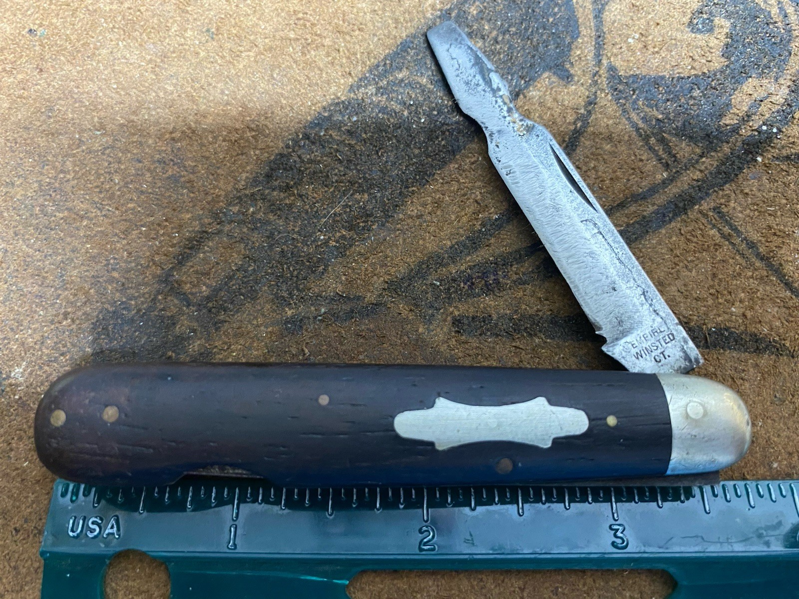 Empire Winsted CT. Lockback Screwdriver Knife, 1956-1930, Ebony Wood Handles