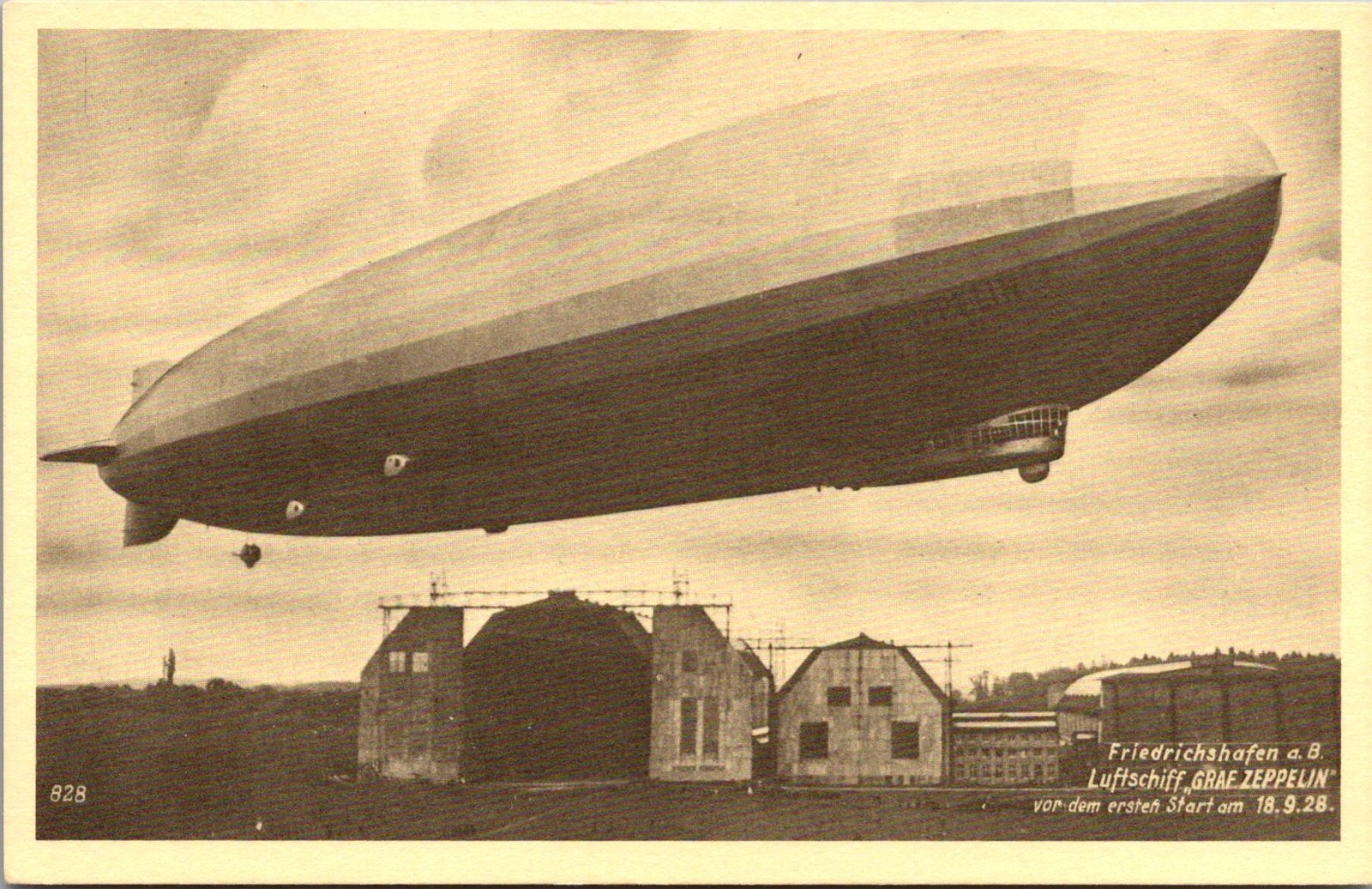 Friedrichshafen Graf Zeppelin Airship Vintage Postcard 4P23-27
