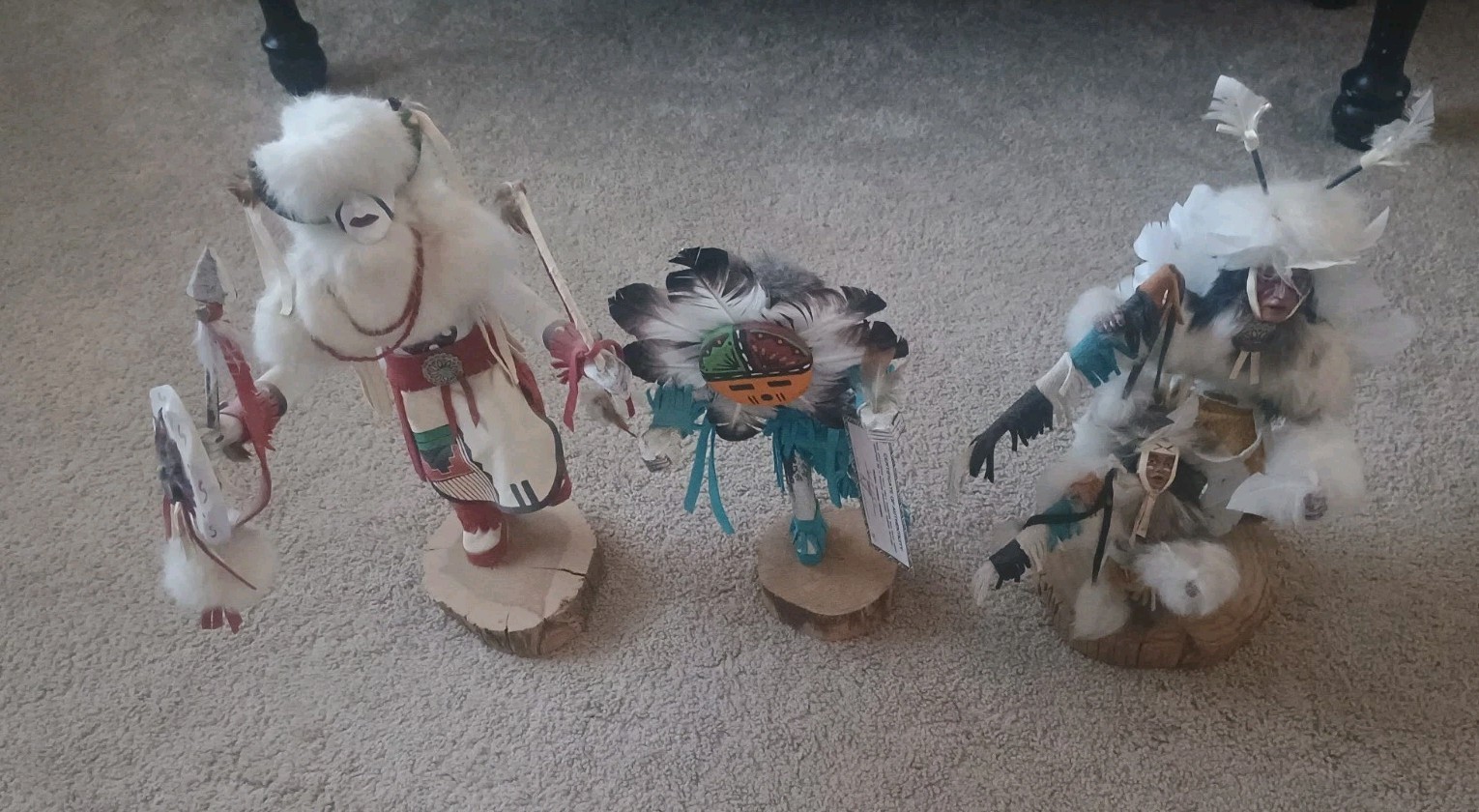 Vintage Large Sized Kachina Doll, Figure,Hopi, Navajo 3 Lot Pre-owned Vintage Large Sized Kachina Doll, Figure,Hopi, Navajo 3 Lot Pre-owned